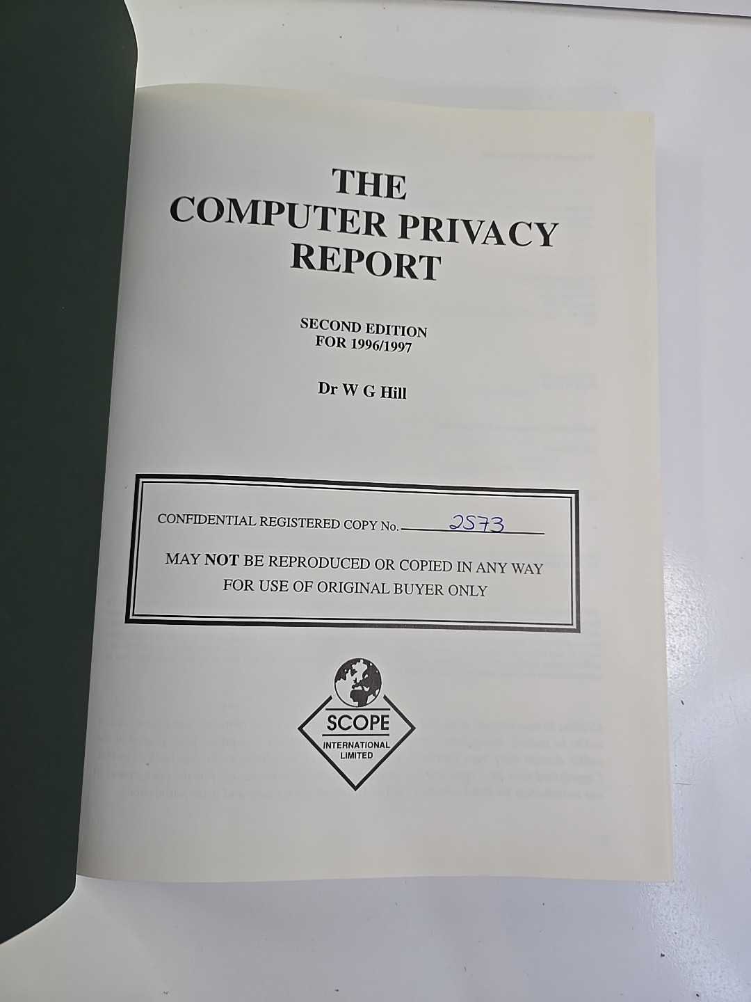 Lot Of 5 – W G Hill Books PT, PT2, Tycoon, Computer Privacy & Banking In Silence