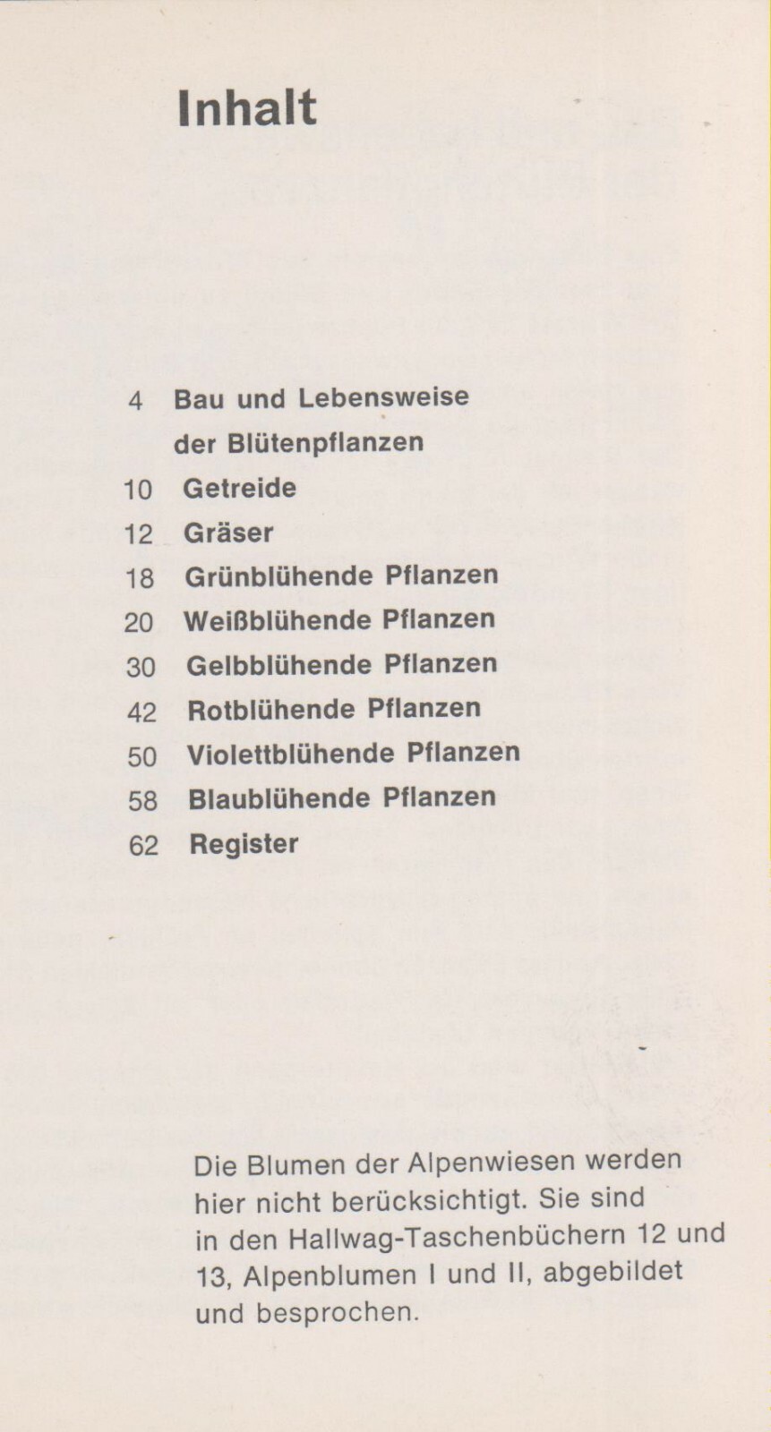 Wiesenblumen I (Hallwag Taschenbuch 23 Botanik) (Hardcover: Meadow Flowers) In G