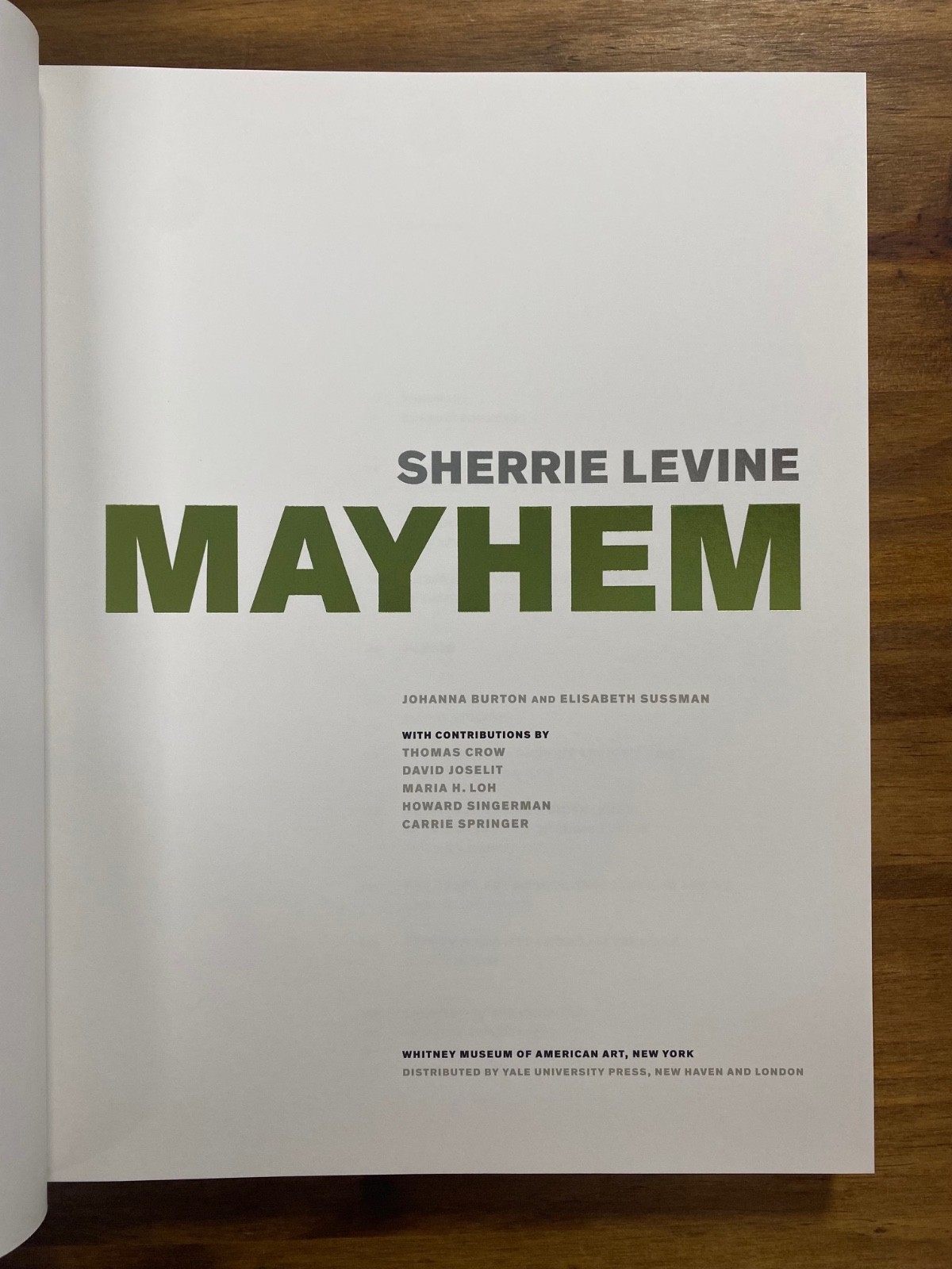 Sherrie Levine Mayhem First 1st Edition Hardcover Whitney Museum 2012
