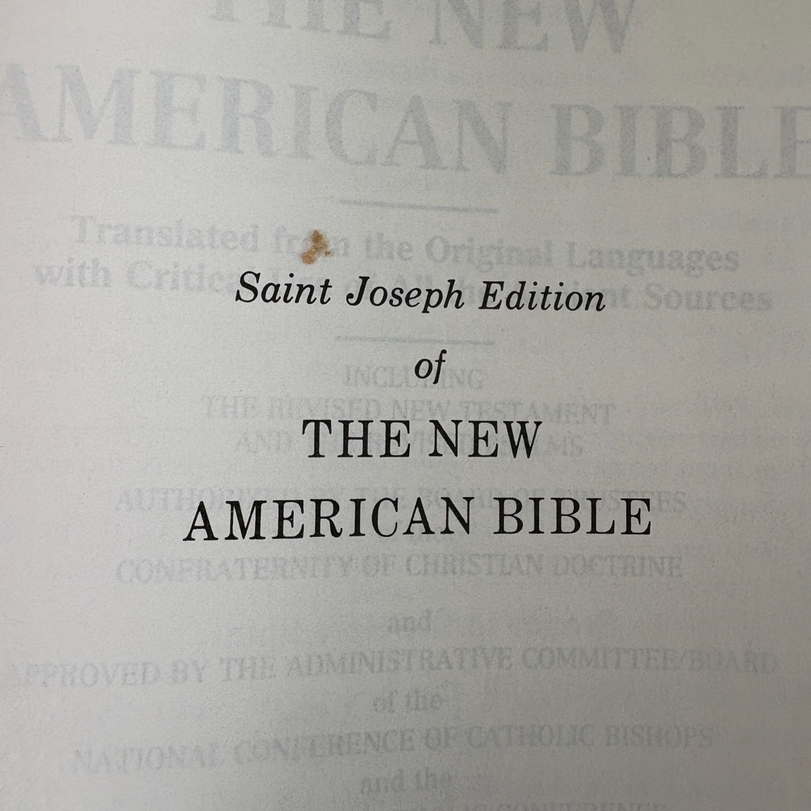 New American Bible Saint Joseph Edition Catholic Book Publishing Large Type
