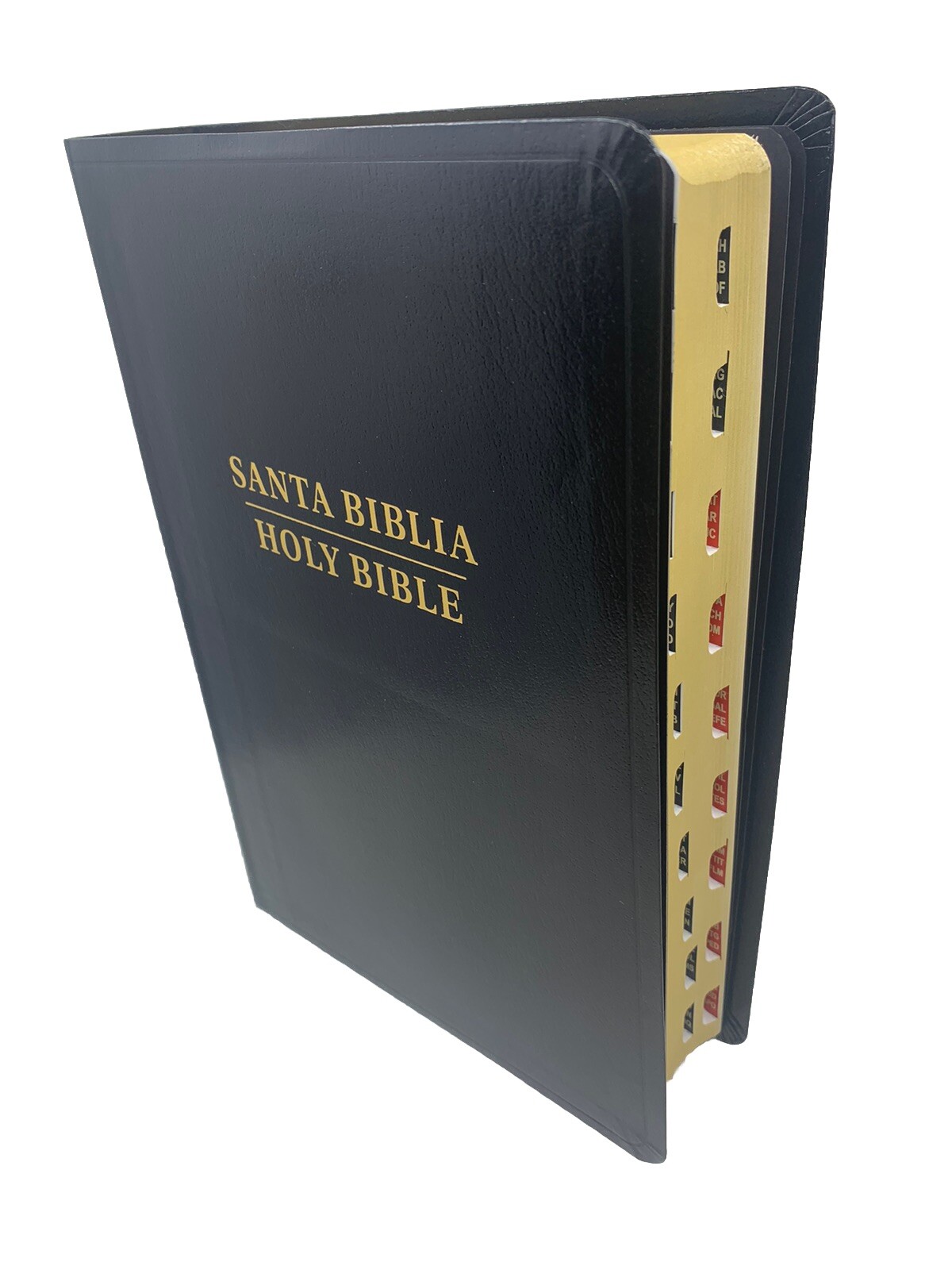 Biblia Bilingüe RVR 1960/KJV Negro Imitación Piel con índice bilingual bible