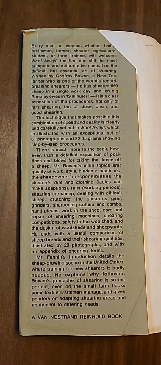 Wool Away : The Art and Technique of Shearing by Godfrey Bowen (Hardcover) RARE
