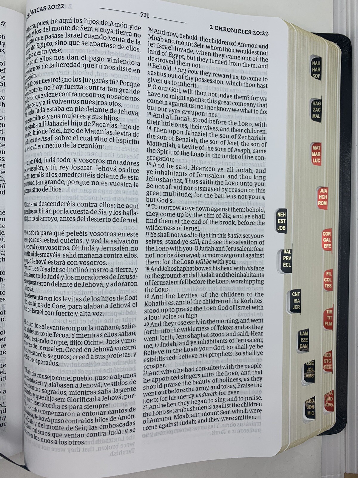 Biblia Bilingüe RVR 1960/KJV Negro Imitación Piel con índice bilingual bible