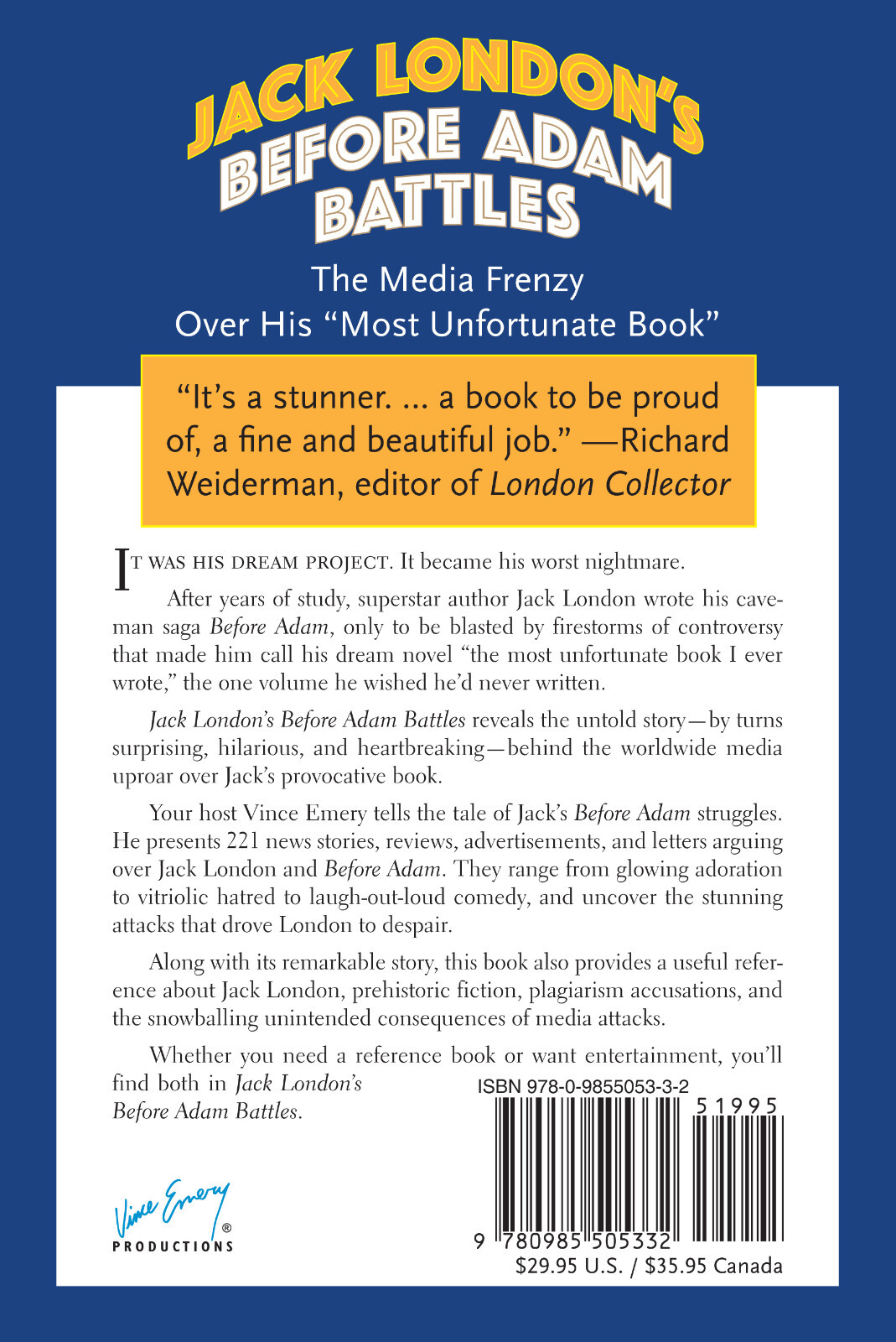 Brand new unread copy JACK LONDON’S BEFORE ADAM BATTLES “It’s a stunner.”