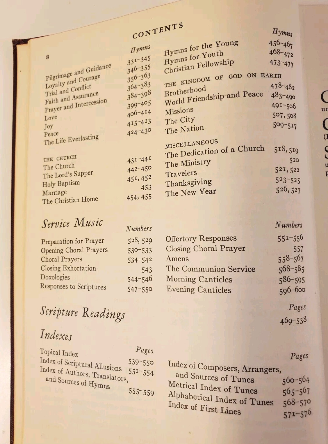 The Hymnbook Published By Presbyterian Church In The US 1952 Hardcover 576 Pages