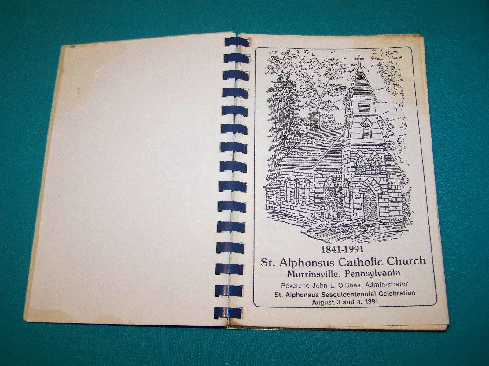 St. Alphonsus Catholic Church Murrinsville Pennsylvania Cookbook 1991 PA