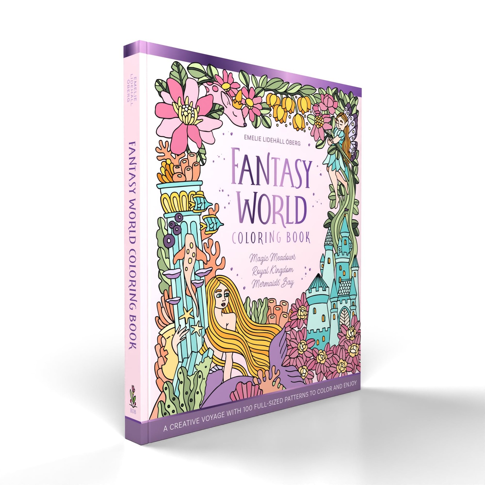 Fantasy World Coloring Book MAGIC MEADOWS – ROYAL 8.5in x 10.0in, off-white
