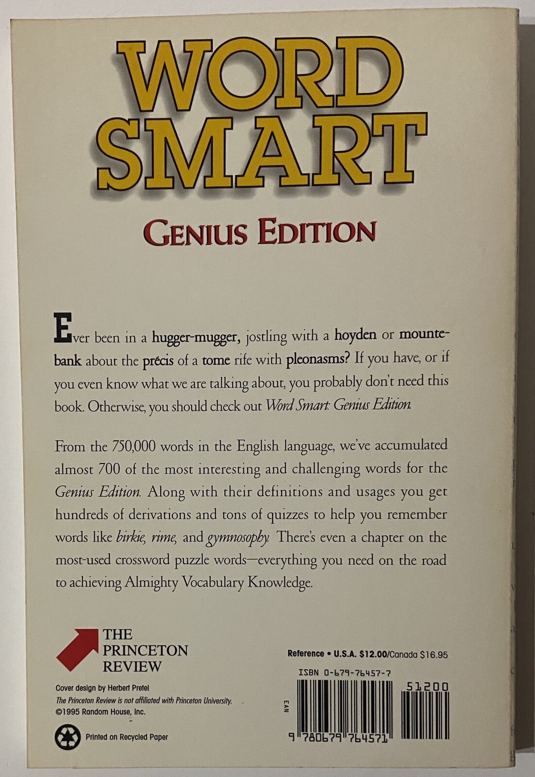 Word Smart : Genius Edition by Michael Freedman (1996 2nd Paperback)