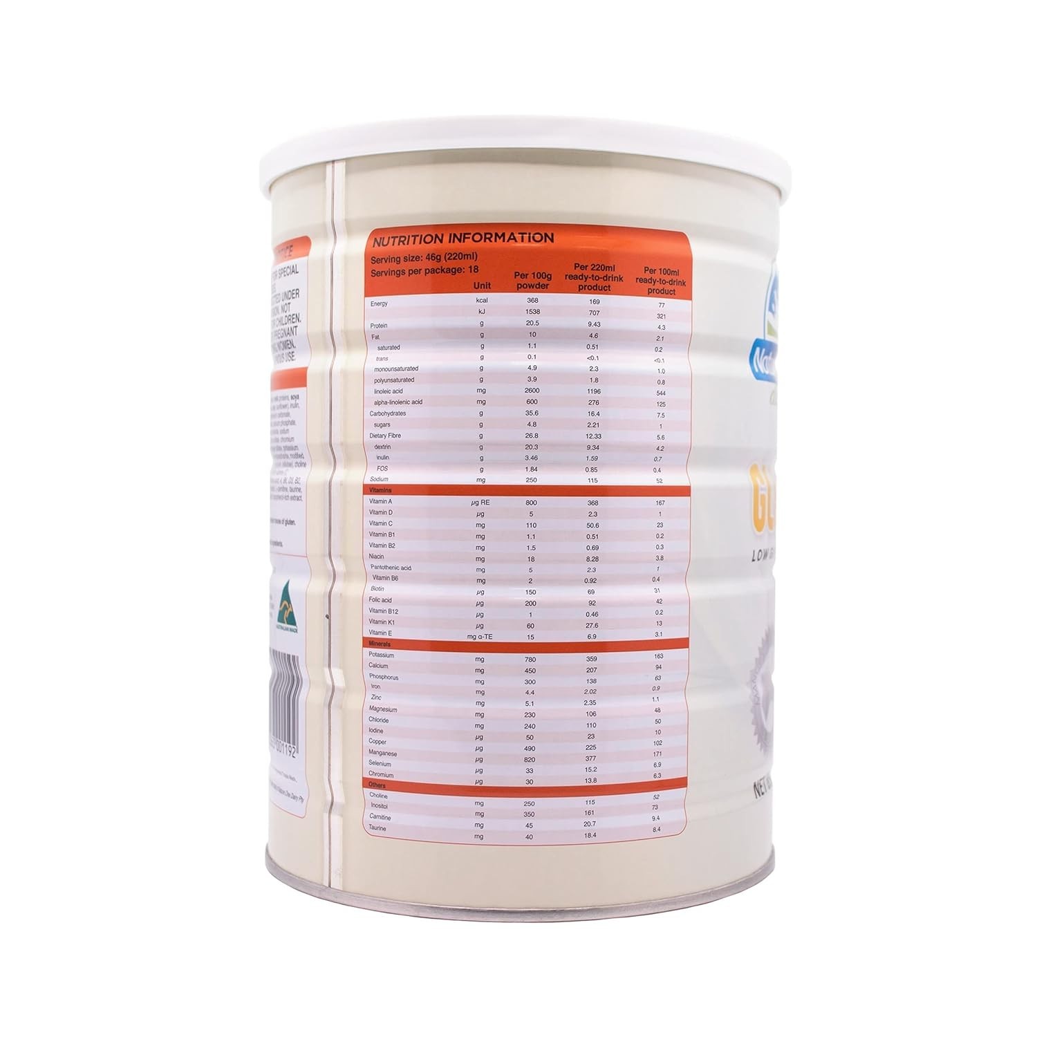 GlucoCare Low Sugar Nutrition Powder – 30 oz, High Protein & Fiber, For Adults
