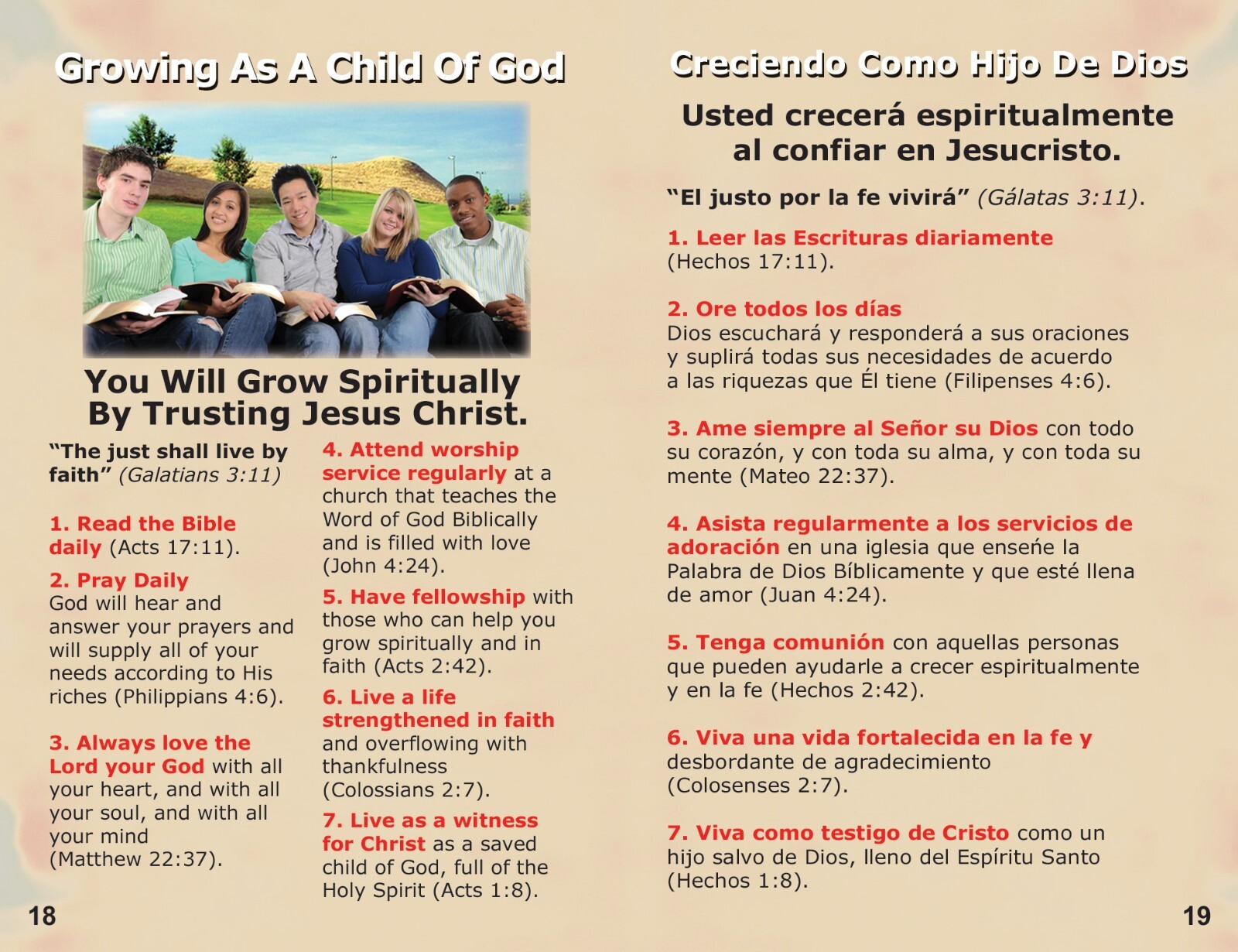 200 Full-Color Gospel Bible Tracts in English & Spanish | 4 Assorted Covers