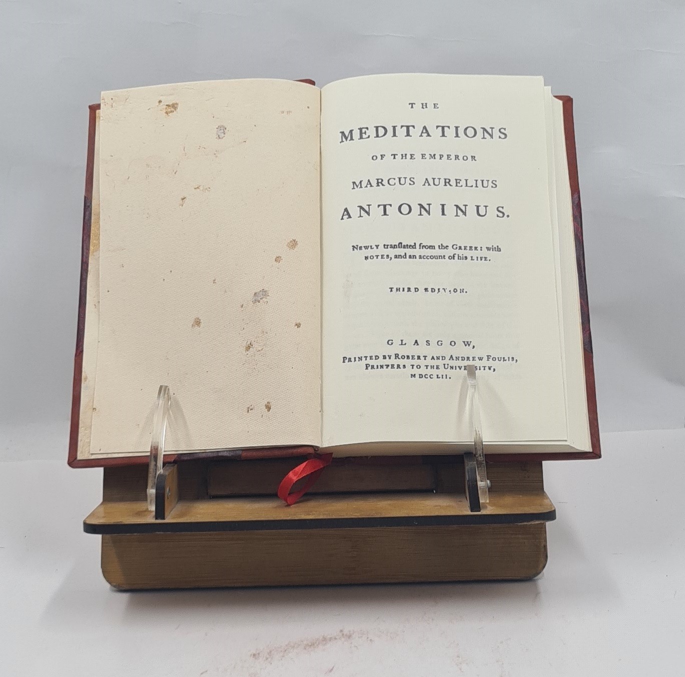 The Meditations Of The Emperor Marcus Aurelius Antoninus 1752 [Leather Bound]