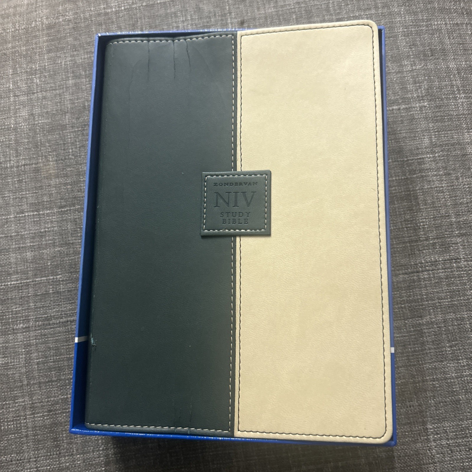 New King James NIV Study Bible Compact Zondervan Green Sand Faux Leather Bound