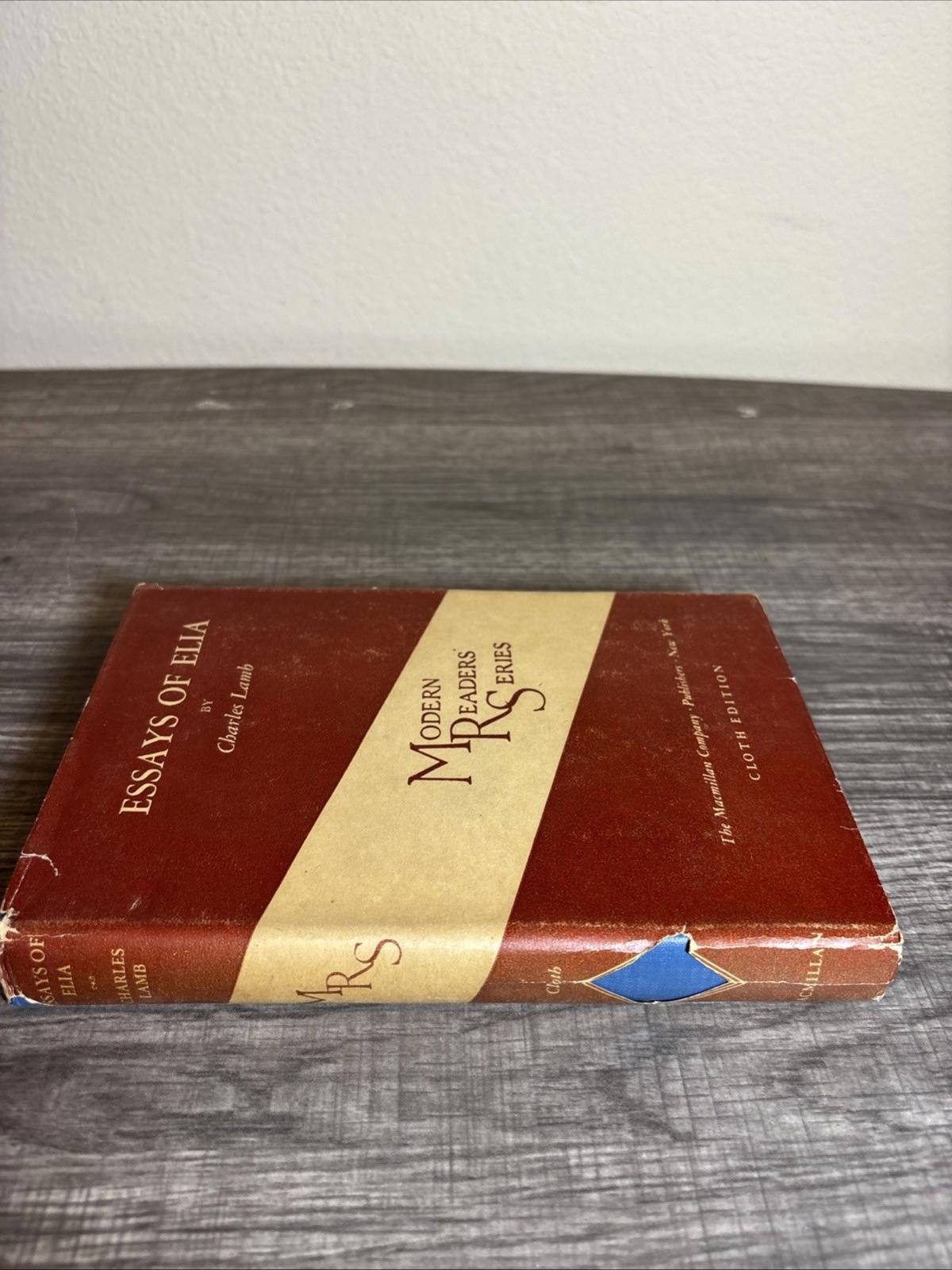 Essays Of Elia Charles Lamb 1935 The Modern Readers Series HC/DJ