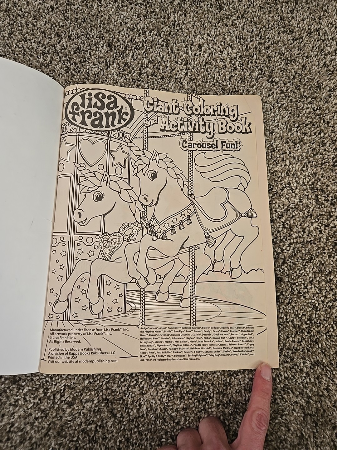 LISA FRANK Activity Coloring Book Carousel Fun Unicorn VTG 2000s Y2K Retro Kids