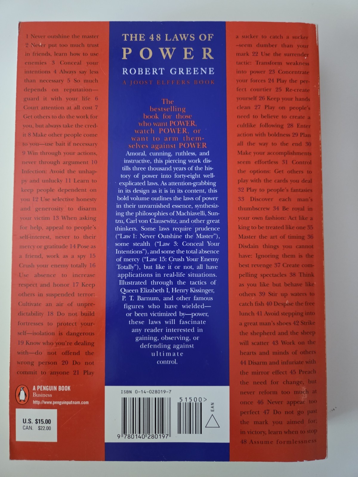 48 Laws of Power by Robert Greene (2000, Uk-B Format Paperback)