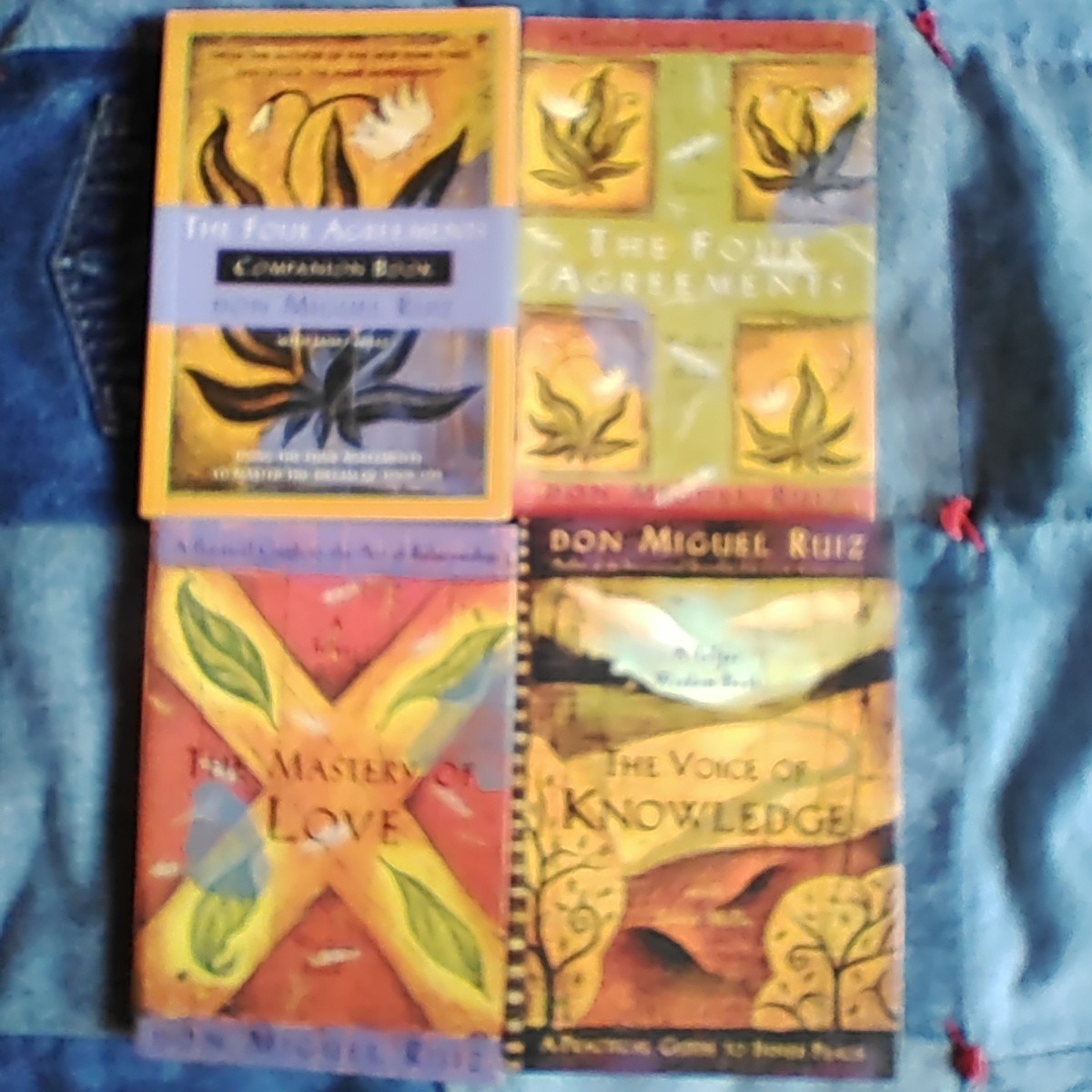 Don Miguel Ruiz Toltec Wisdom Paperback Set of 3 + Four Agreements Companion PB