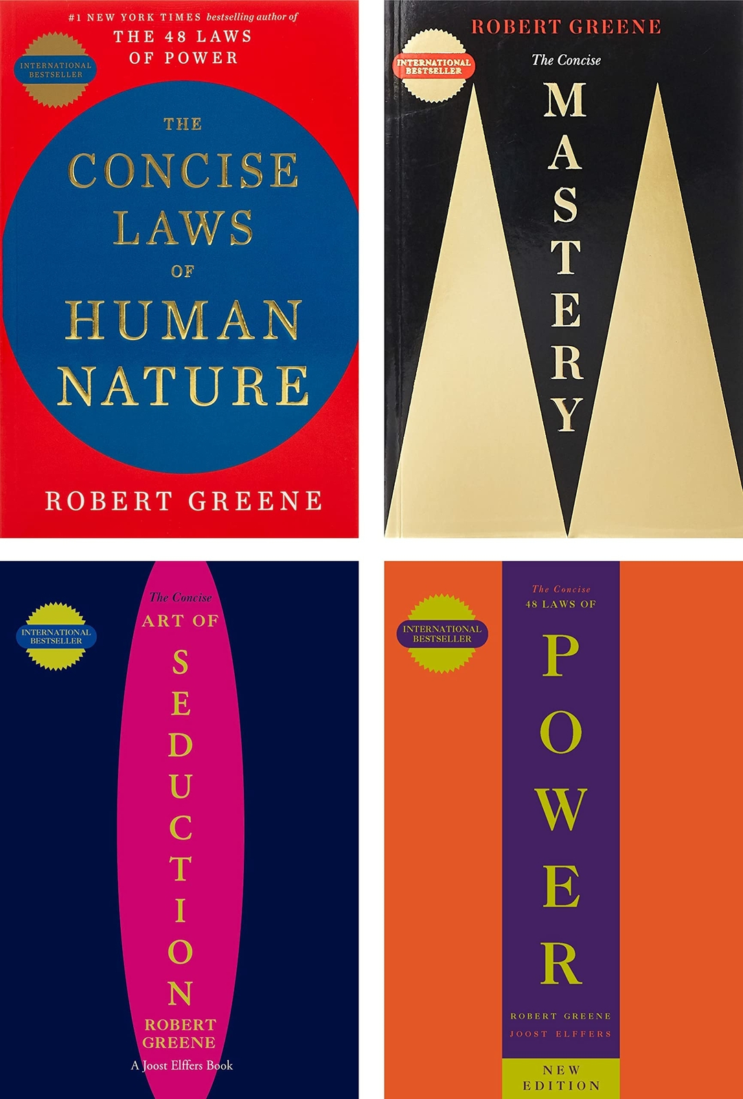 Robert Greene 4 Books Collection Set [CONCISE 48 Laws Power, Seduction, Mastery,
