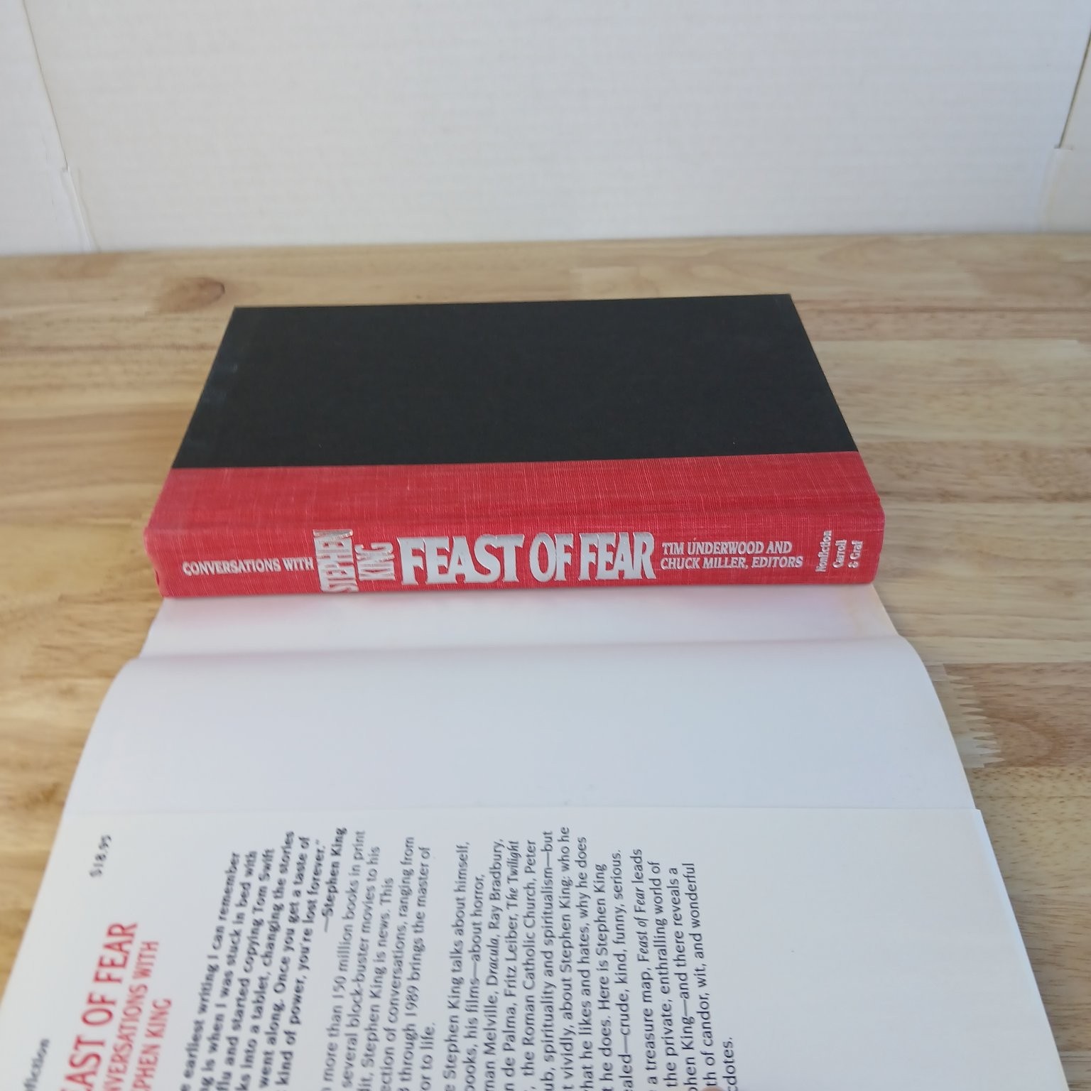Feast of Fear Conversations with Stephen King 1992 First Edition Nonfiction