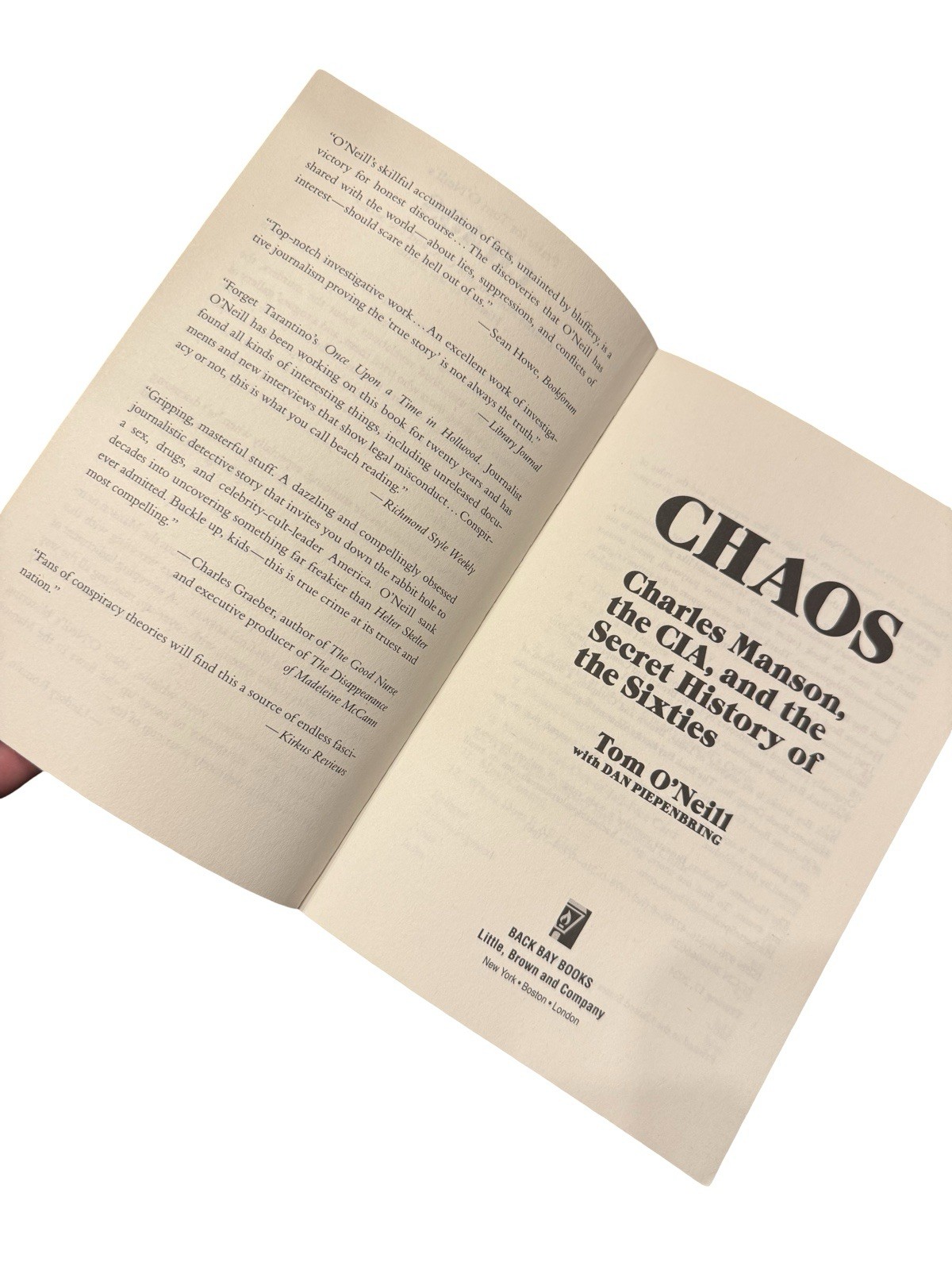 Chaos: Charles Manson, the CIA by Tom O’Neill (2020, Trade Paperback)