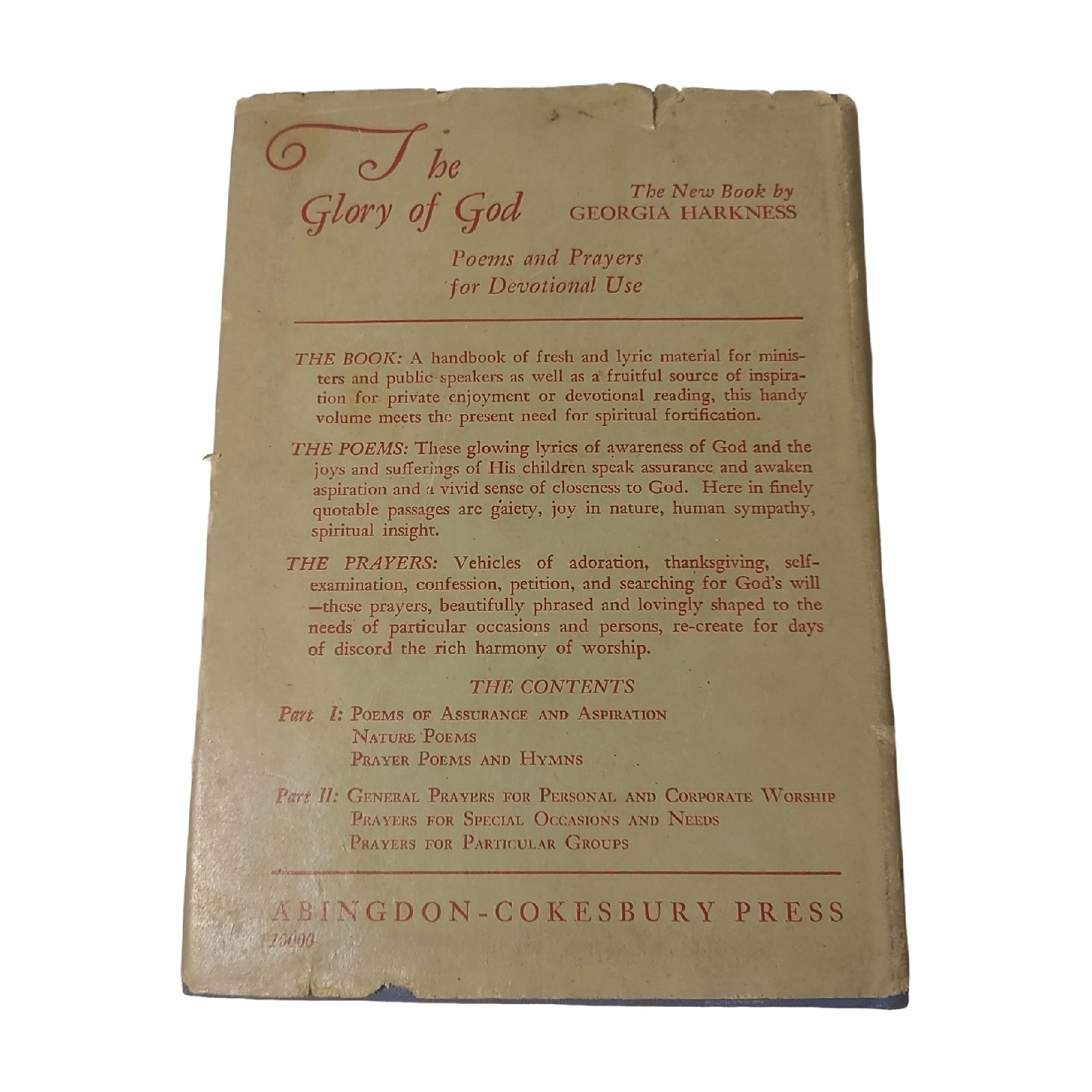 The Glory of God: Poems and Prayers for Devotional Use Book 1943 – SEE DESC