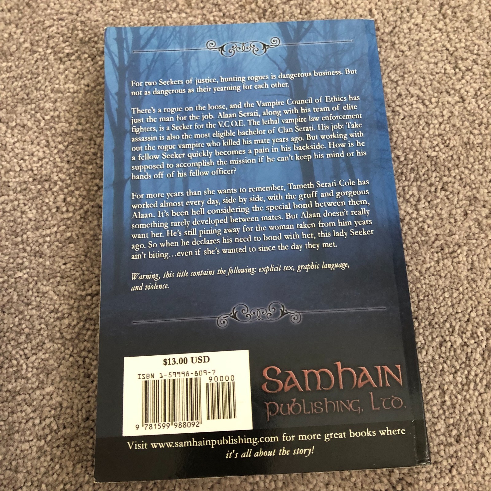 TJ Michaels Serati’s Flame Book 2 Vampire Council of Ethics Samhain Publishing