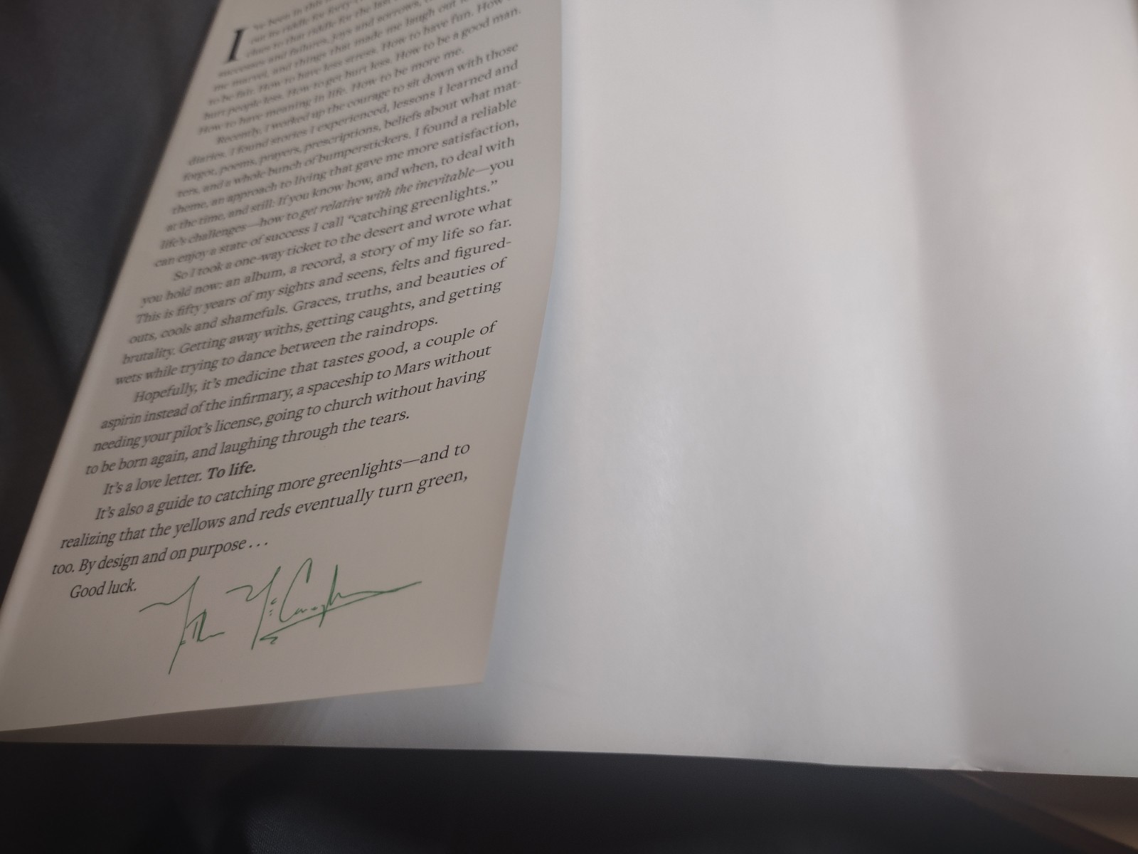 Signed Greenlights Matthew McConaughey Autographed 1st Edition Hardcover Book