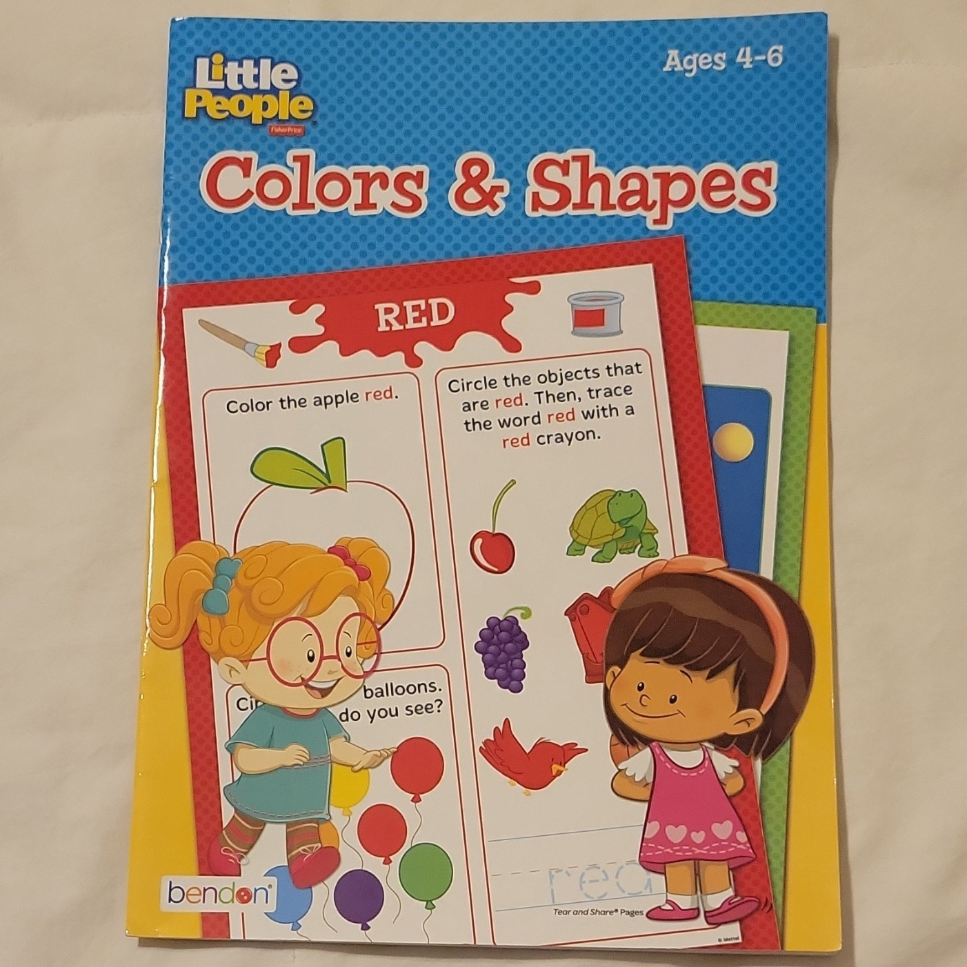 Little People Colors & Shapes Activity Workbook Paperback Illustrated Ages 4-8