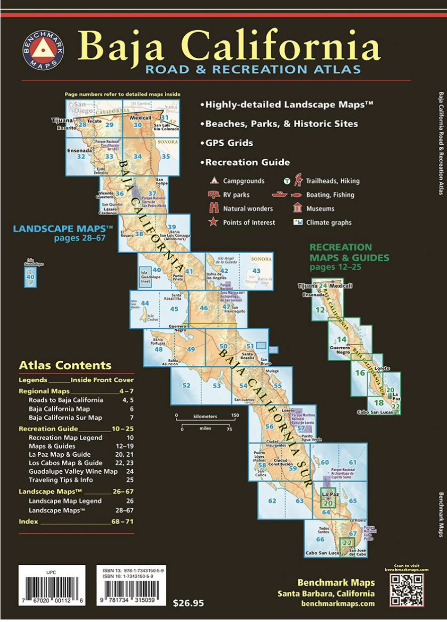 Baja California (MEXICO) Road & Recreation Atlas, Benchmark Maps, 2024 2nd Editi
