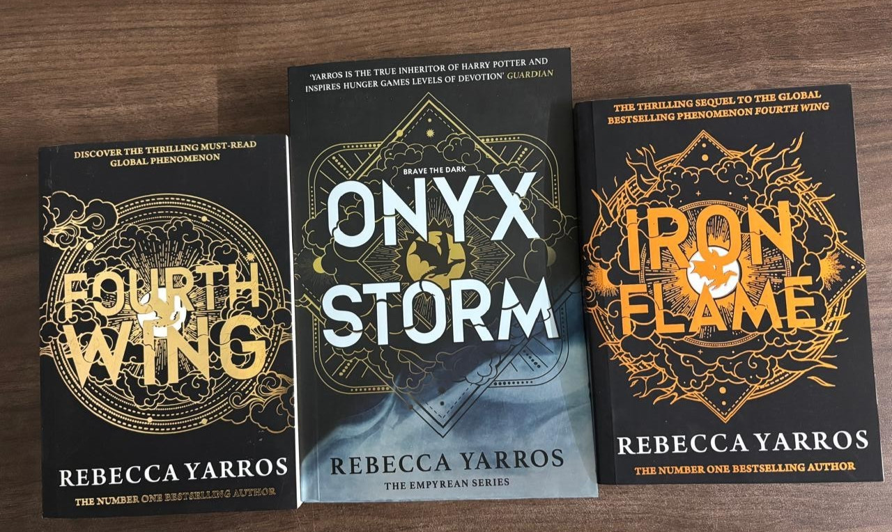 Onyx Storm + Iron Flame + Fourth wing by Rebecca Yarros Paperback & English