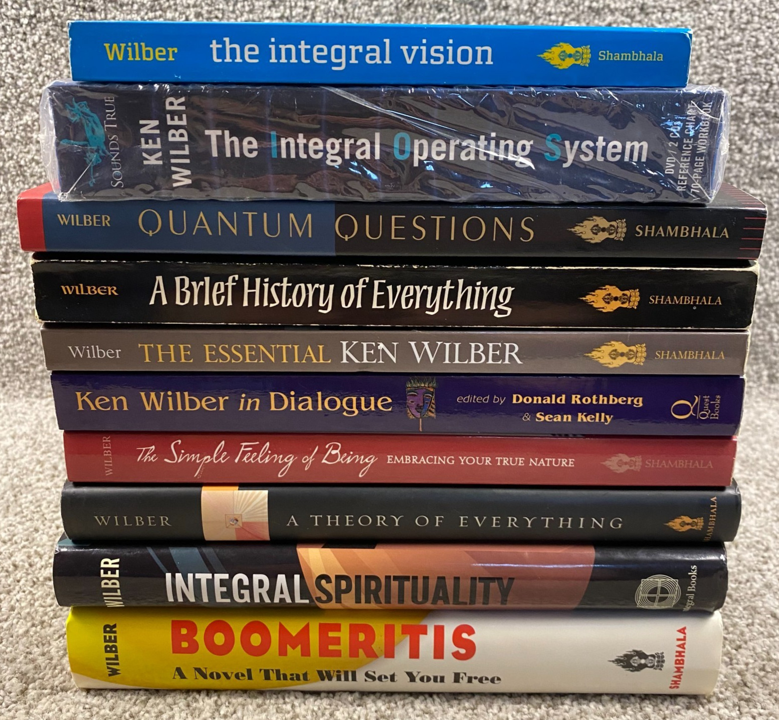 KEN WILBER Lot (9) 8 Books & DVD Set Quantum Questions Essential In Dialogue ++