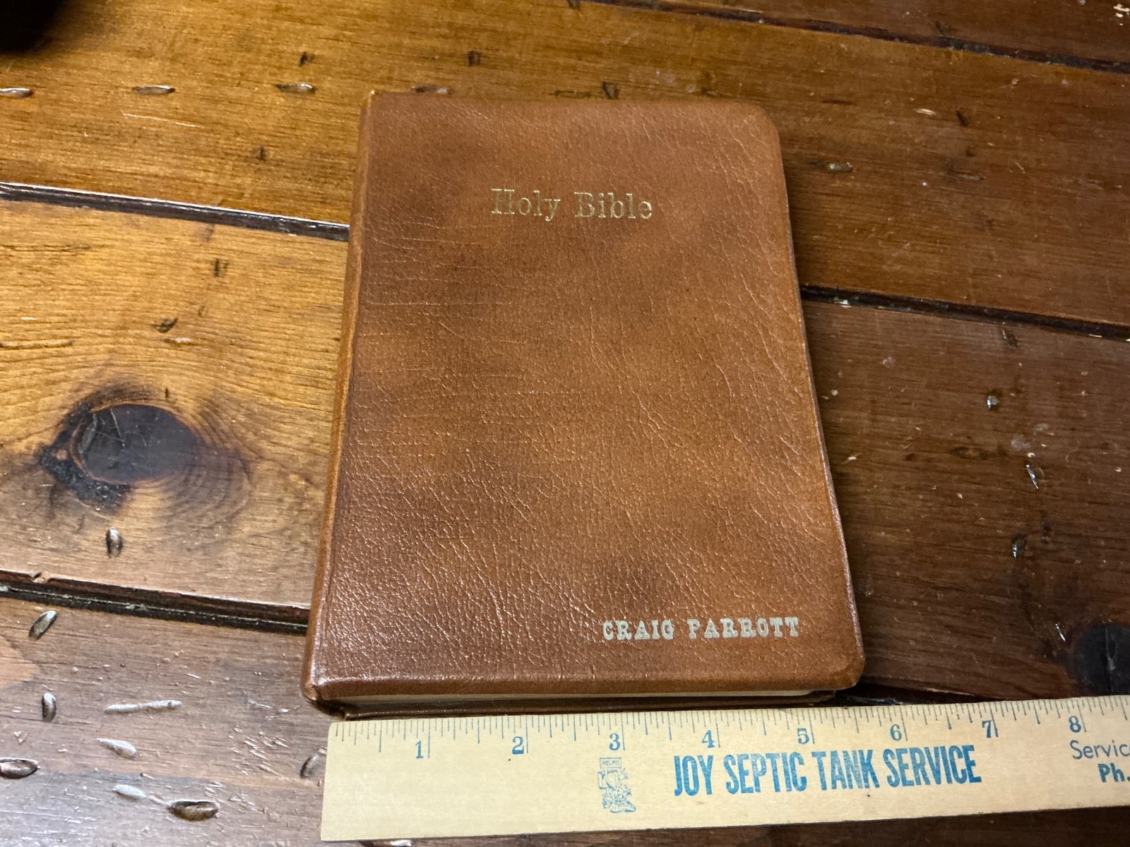 KJV Holy Bible References Red Letter Brown Genuine Leather 1970 Nelson