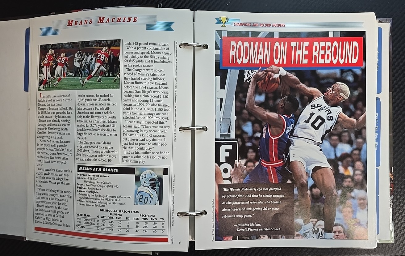 Vintage 1996 “Sports Pages: The Book For Sports Fans” Collector’s Hardcover Bind