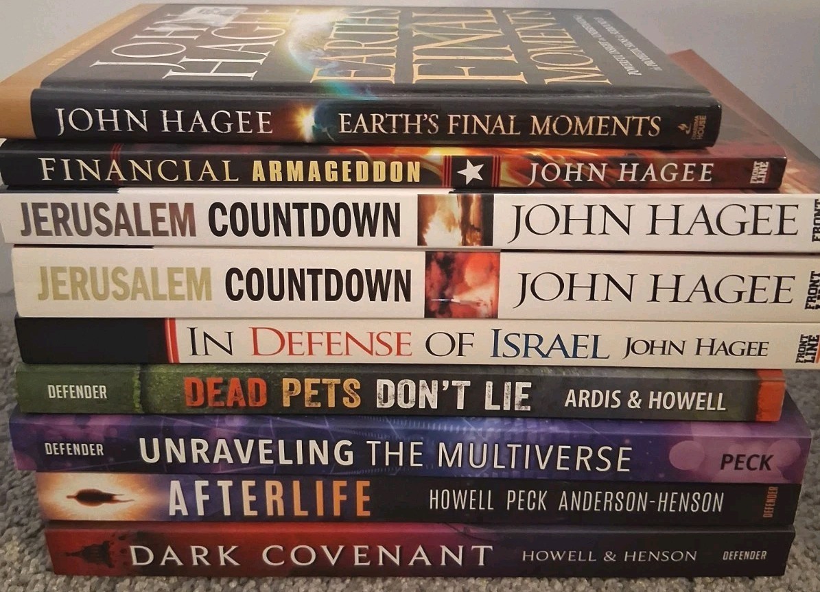Lot of 9 Conspiracy Theory Books – John Hagee, Peck, Howell