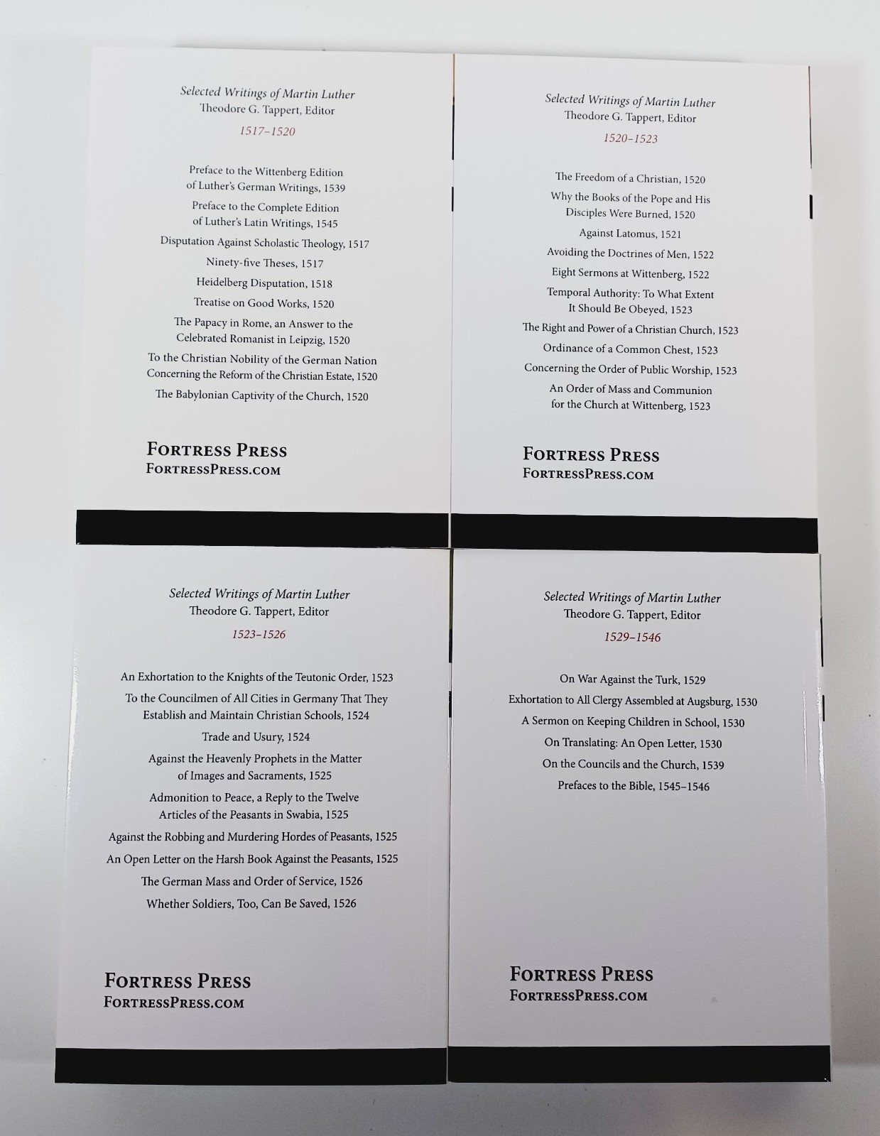 Fortress Press Selected Writings Of Martin Luther Trade Paperback Book Box Set