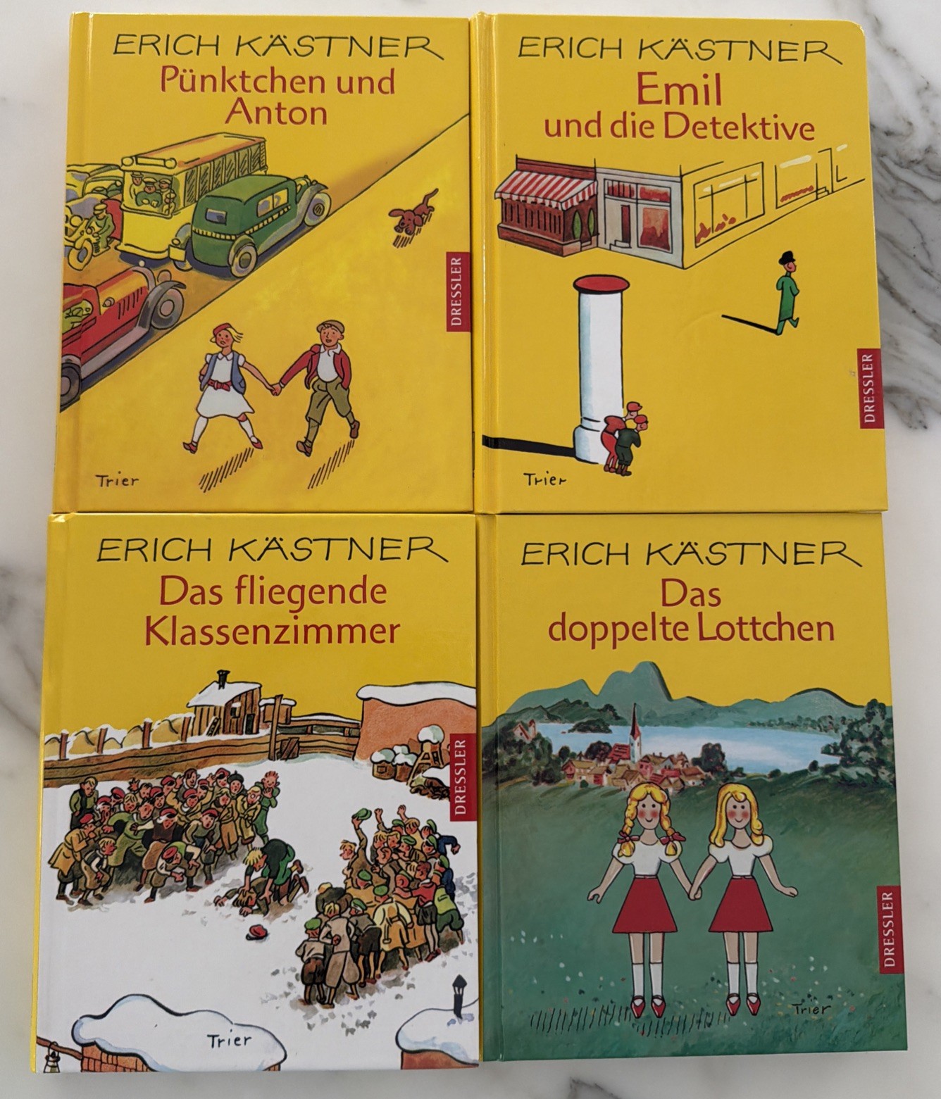 Lot 4 Hardcover Erich Kästner German Language Books Like New