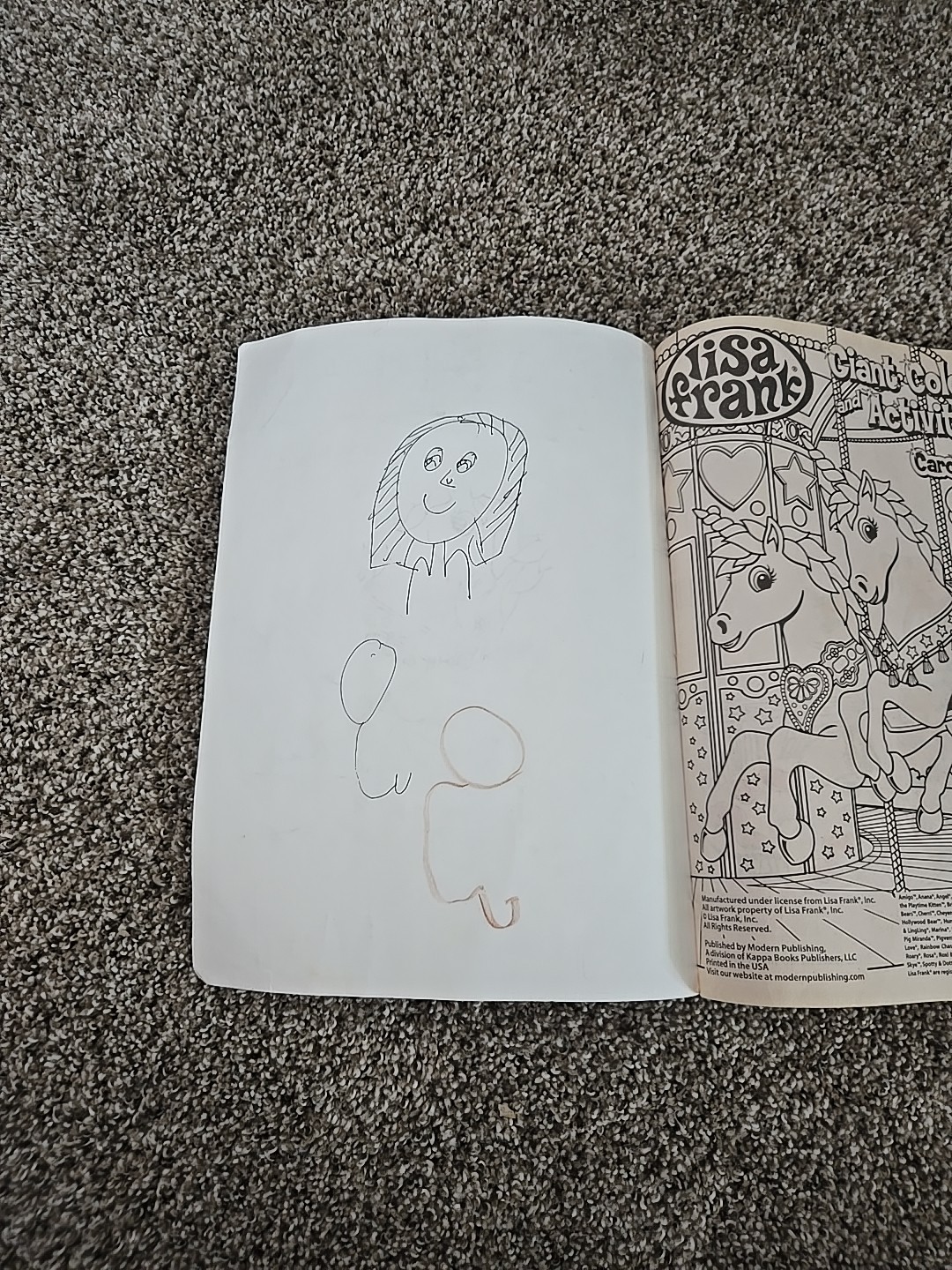 LISA FRANK Activity Coloring Book Carousel Fun Unicorn VTG 2000s Y2K Retro Kids