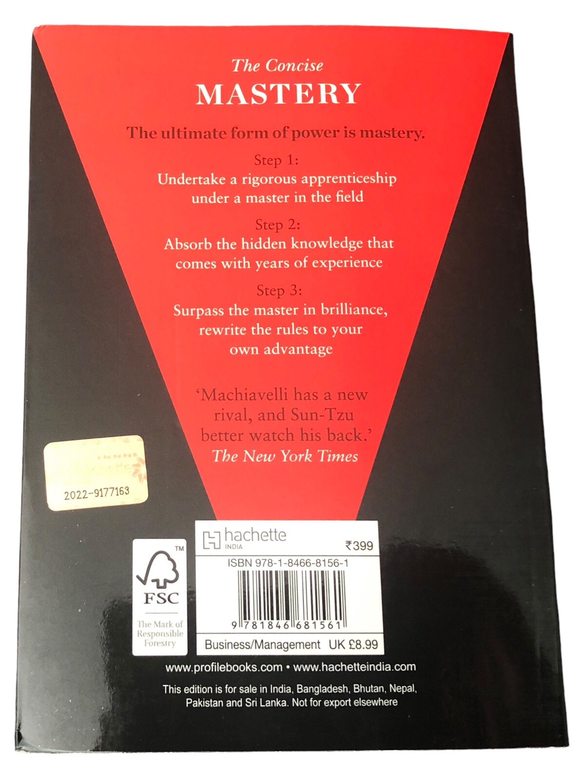 The Concise Mastery by Robert Greene. 2014 Profile Books PB