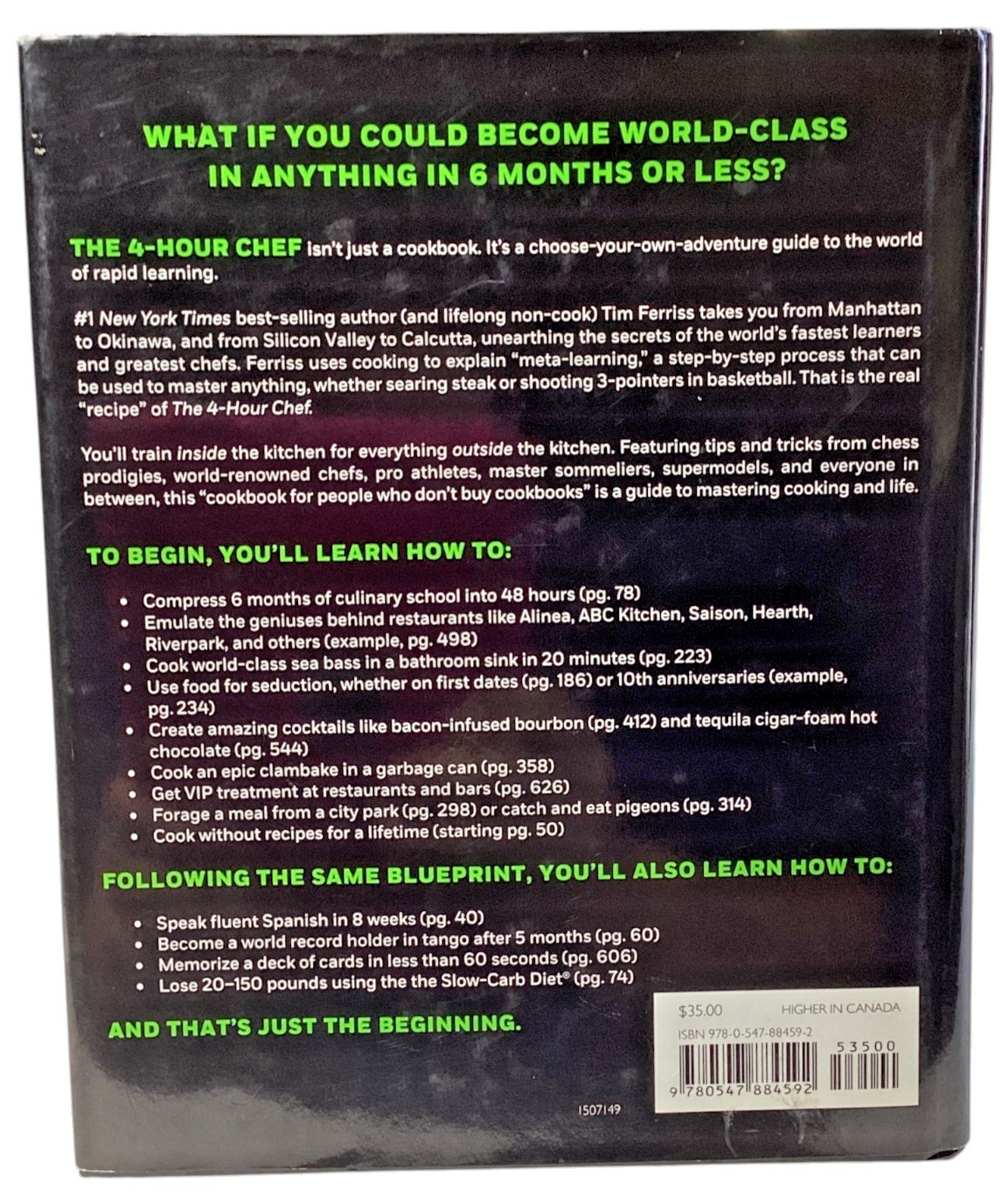 The 4-Hour CHEF by Timothy Ferriss, Hardcover 2012 1st Edition