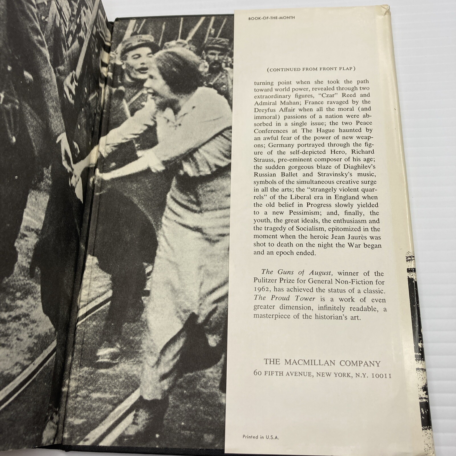 Barbara W. Tuchman The Proud Tower Hardcover 1966 Book of the Month Club