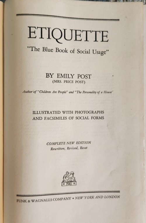 Etiquette: The Blue Book of Social Usage – Latest Edition