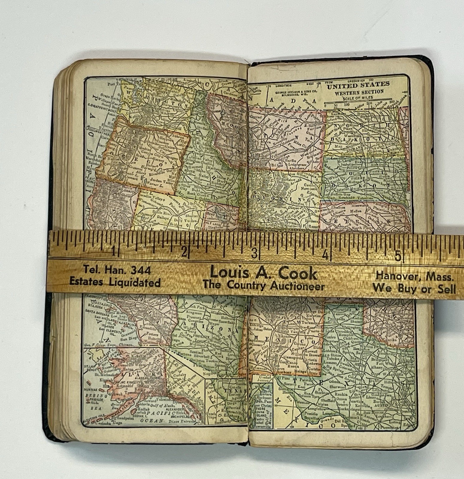 1914 Pocket Dictionary Grand Island Business College Nebraska w/Maps & More RARE