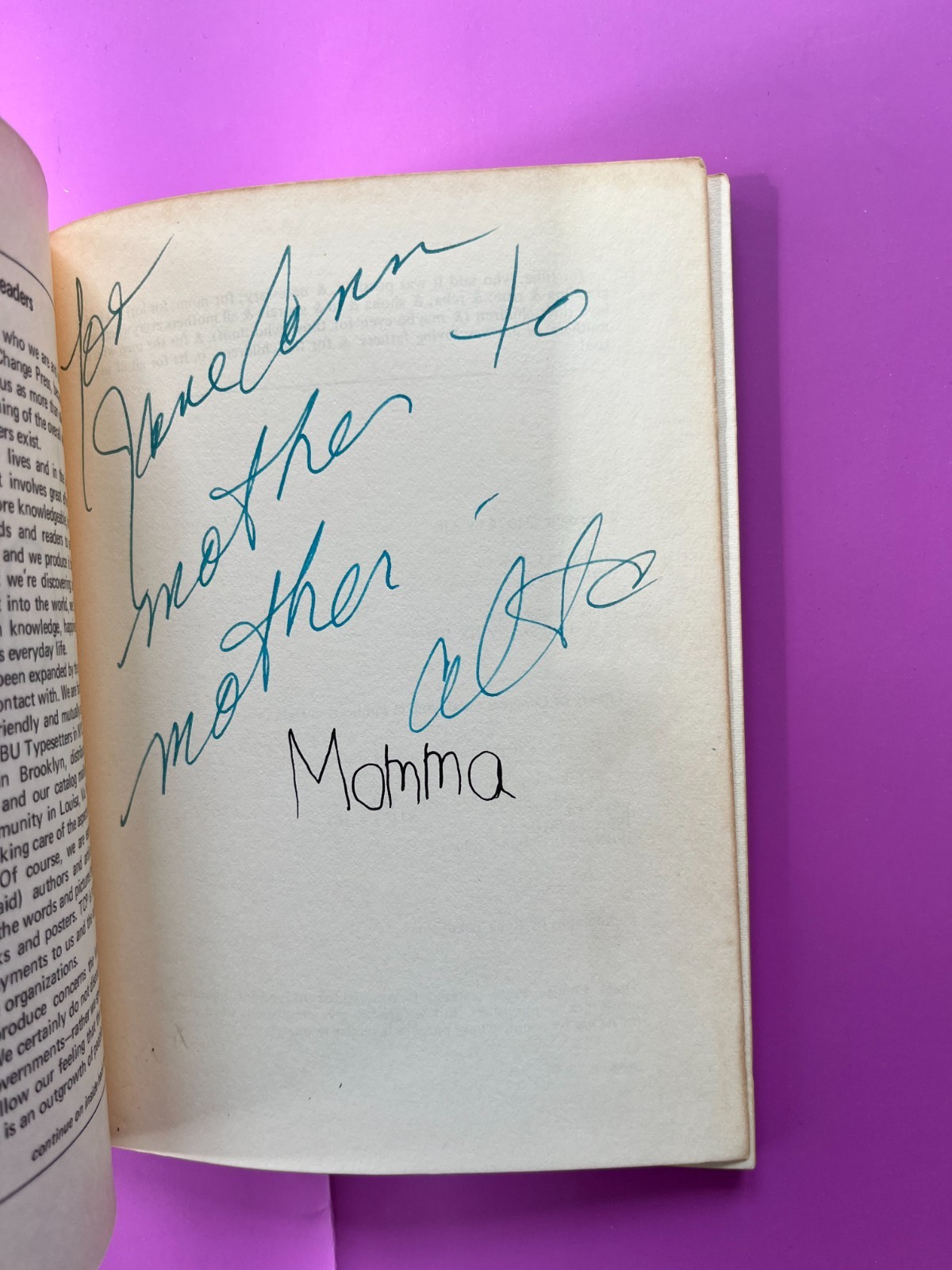 ALTA / True Story Prose 1st Edition 1973, MOMMA ~ SIGNED ~ feminist poet women