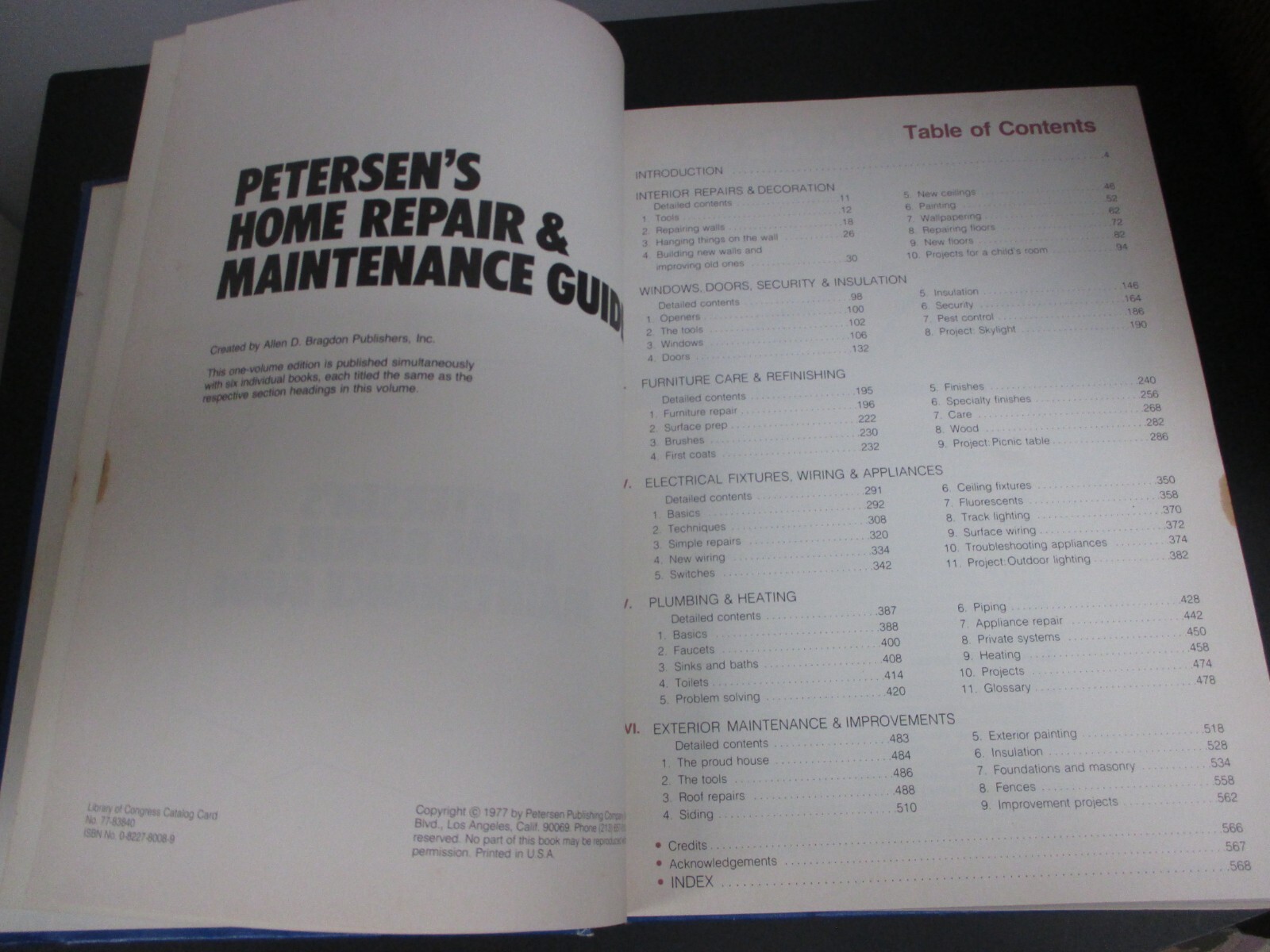Petersen’s Home Repair&Maintenance Guide 1977 Hardcover 576 Pages