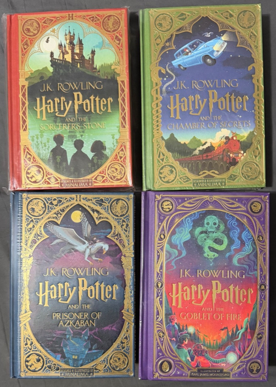 Harry Potter MinaLima Interactive (1-4) by J.K. Rowling: 4 Book Set NEW LOT