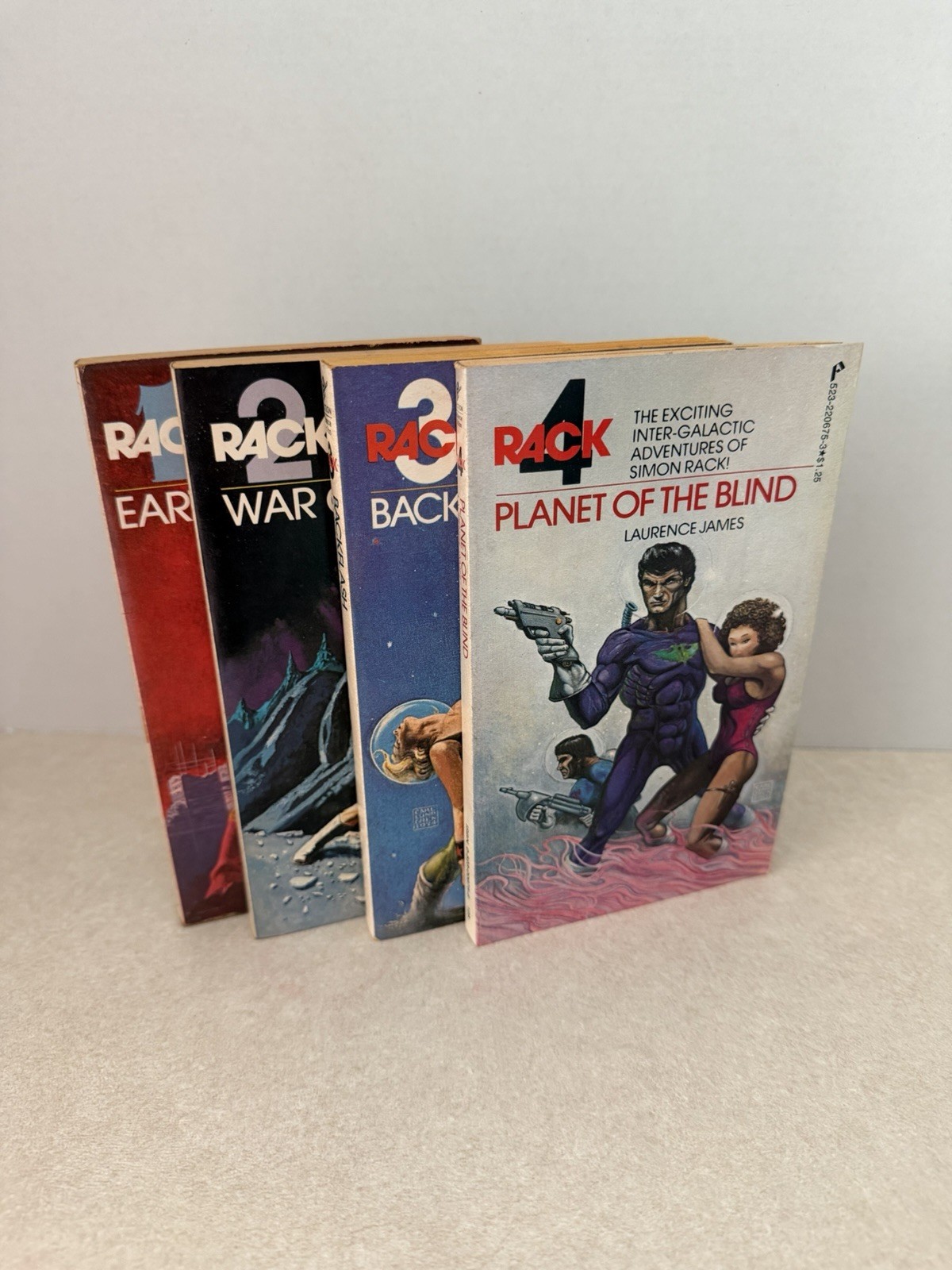 Rack Series Lot Of 4 Complete Set Zebra/Pinnacle 1970’s Laurence James Sci-Fi