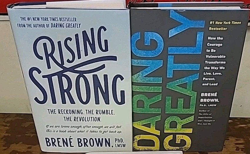 Lot of 2 Brene Brown PHD Daring Greatly & Rising Strong HC/DJ Books VG – NEW