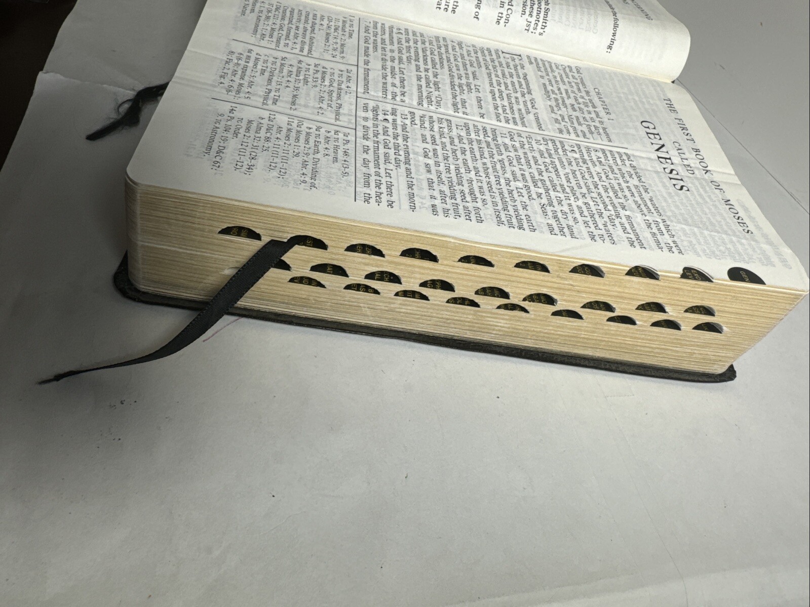 Holy Bible King James Version cross section reference as shown
