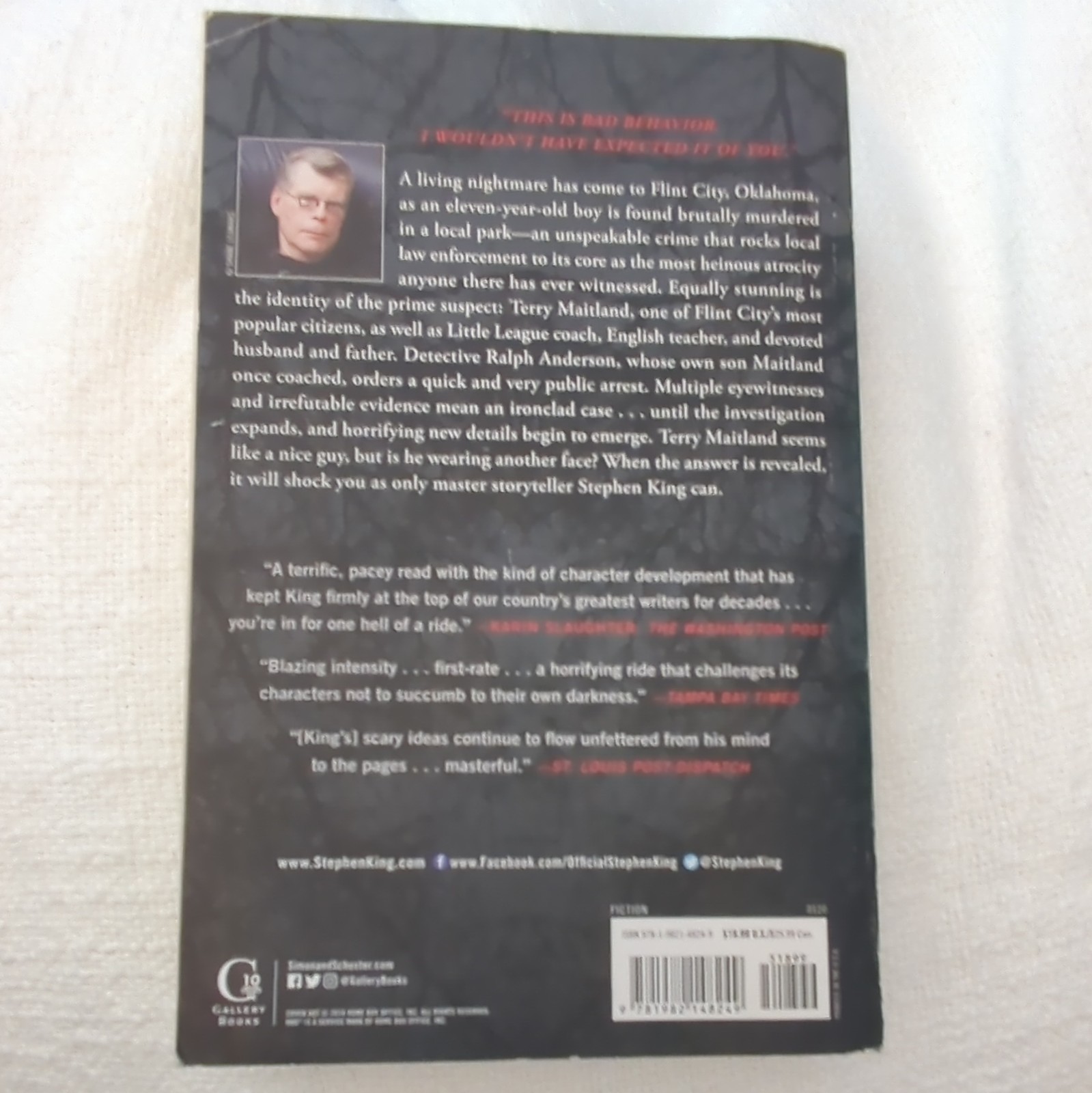 Stephen King The Outsider Trade Paperback 576 Pages 2020 Gallery Books