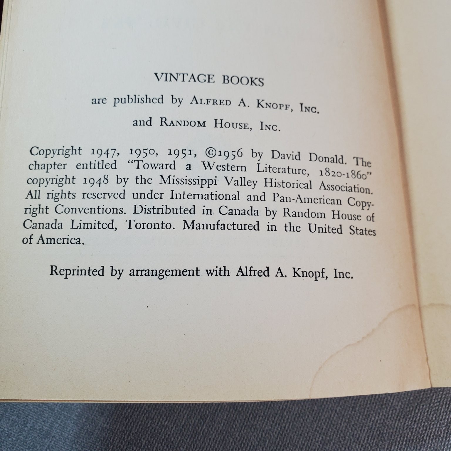 Lincoln Reconsidered David Donald 1956 Second Edition Enlarged Civil War Vintage
