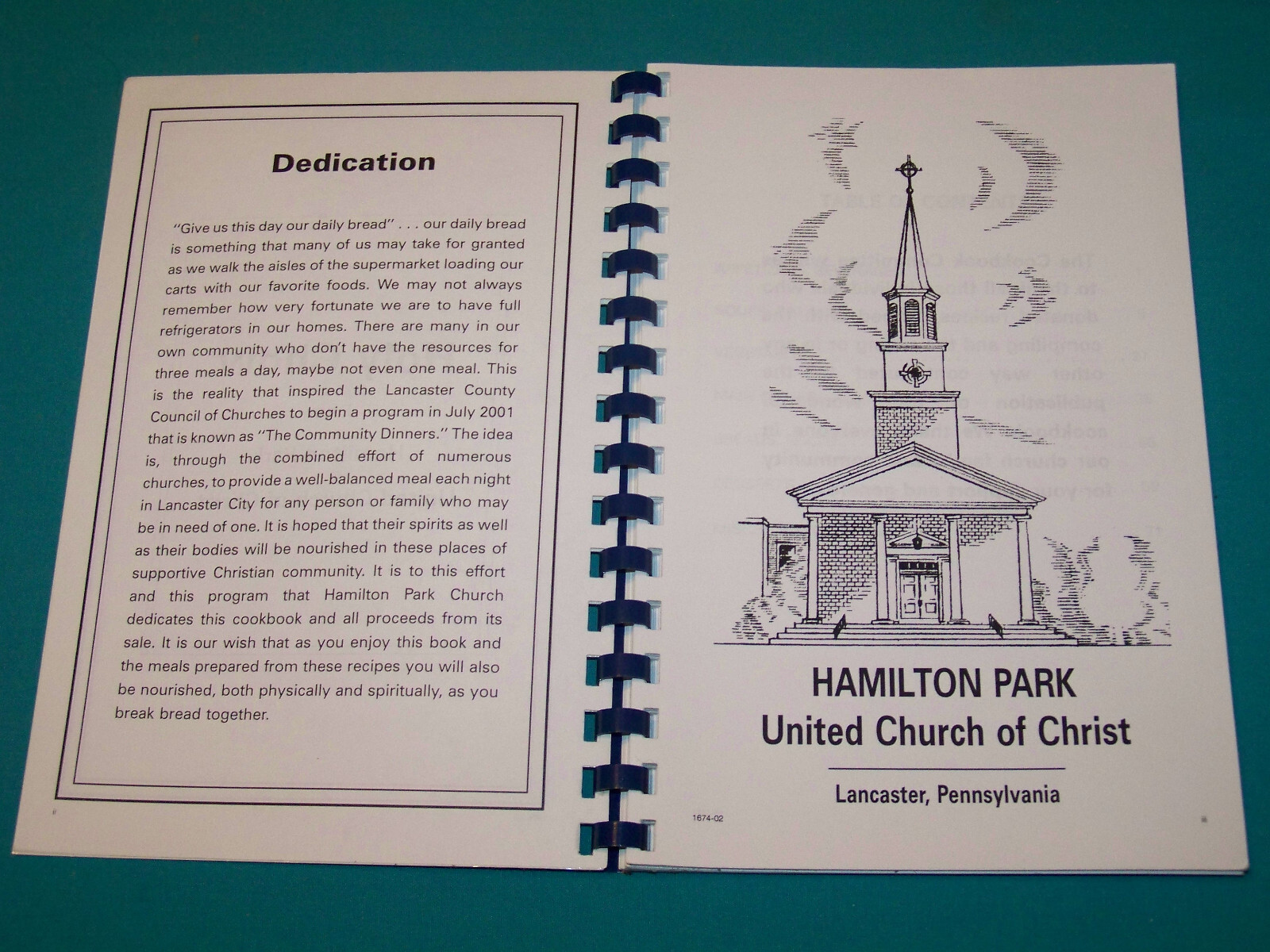 Hamilton Park United Church of Christ Lancaster PA Cookbook 2002 Pennsylvania